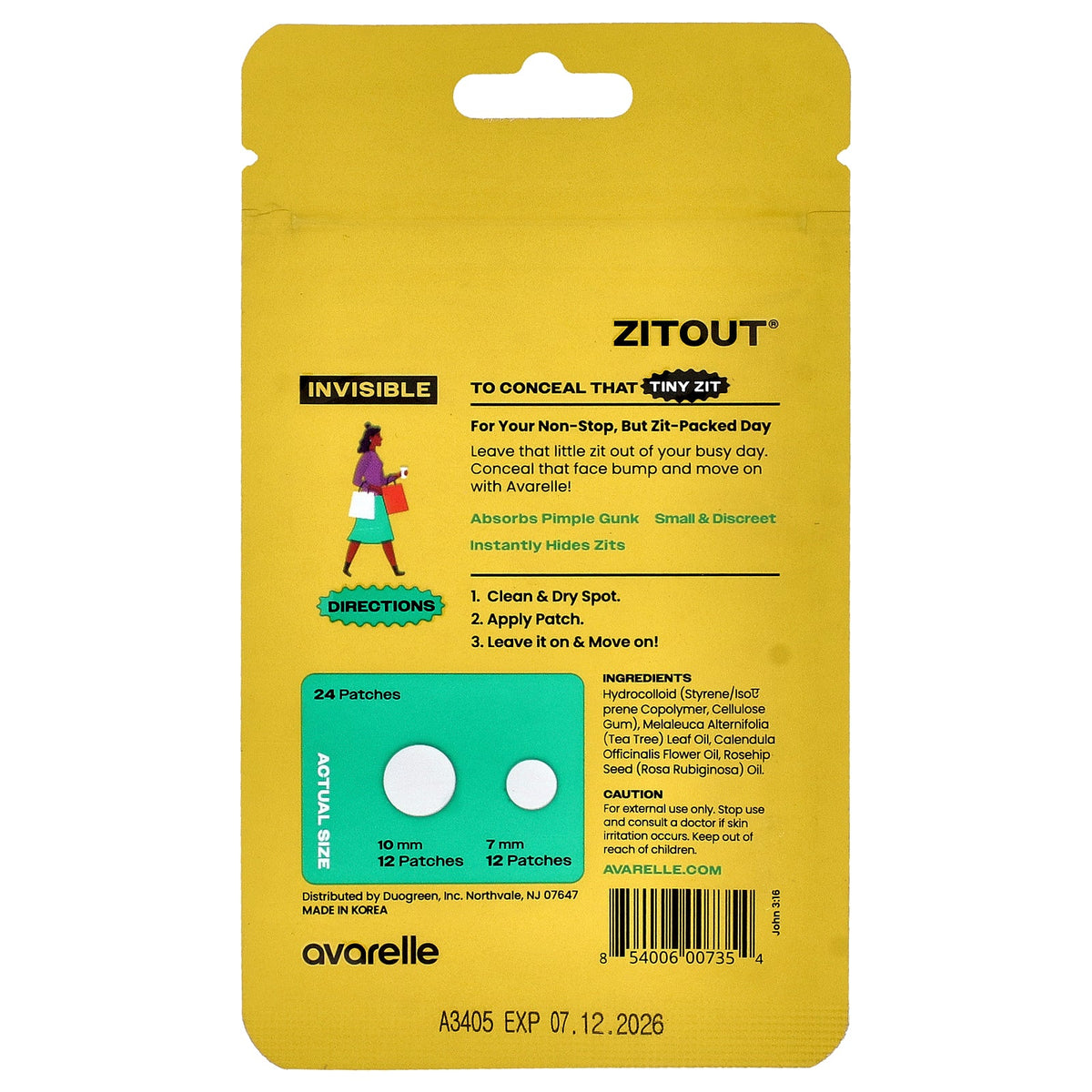 Avarelle, Zitout® Invisible , 24 Patches