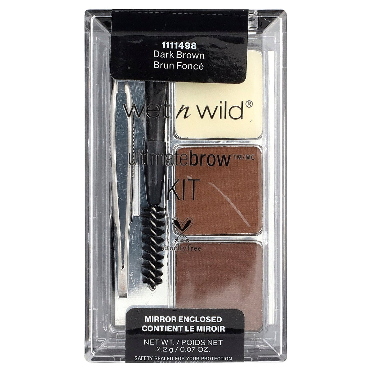 wet n wild, Ultimate Brow Kit™, 1111498 Dark Brown, 0.07 oz. (2.2 g)