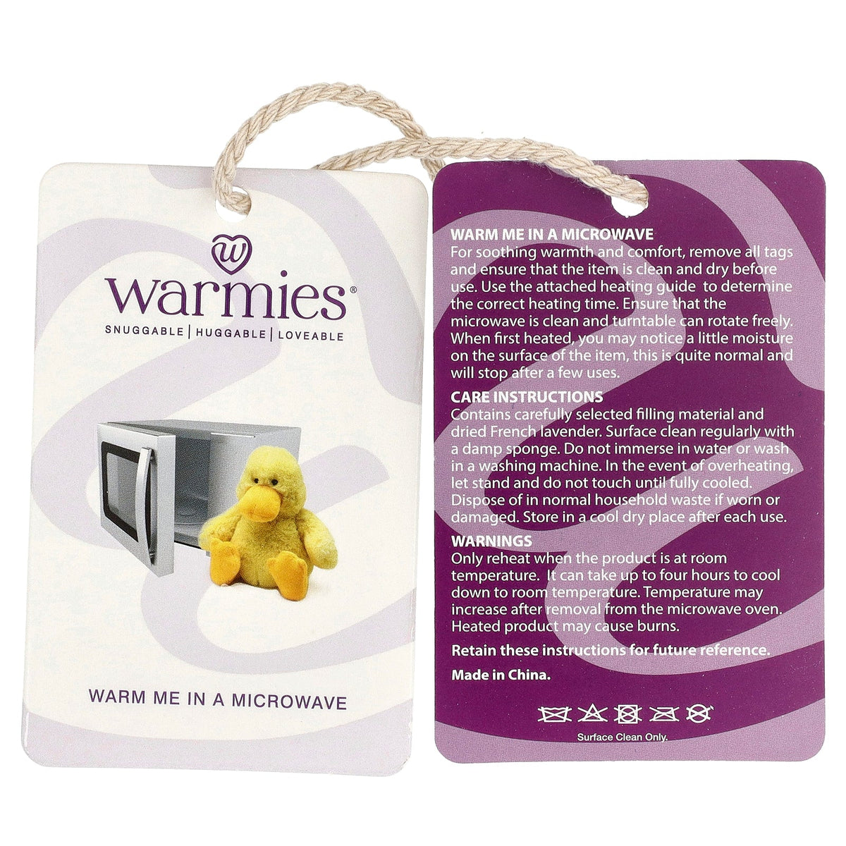 Warmies, Weighted Soft Plush, Duck, 1 Plush