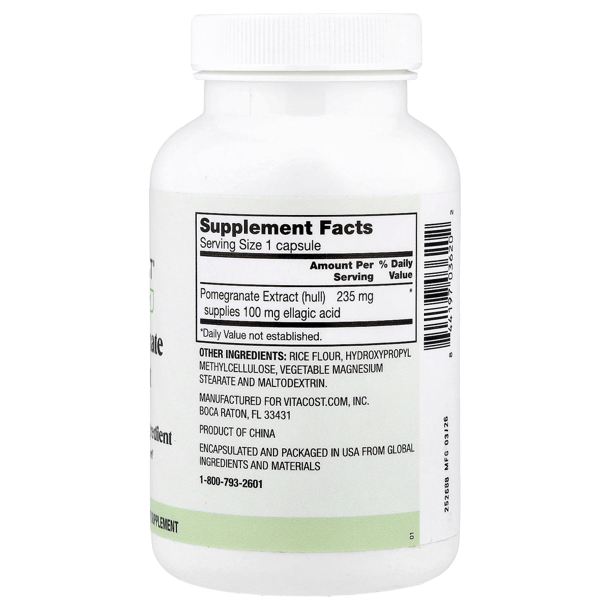Vitacost, Everyday, Pomegranate Extract, 235 mg, 200 Capsules