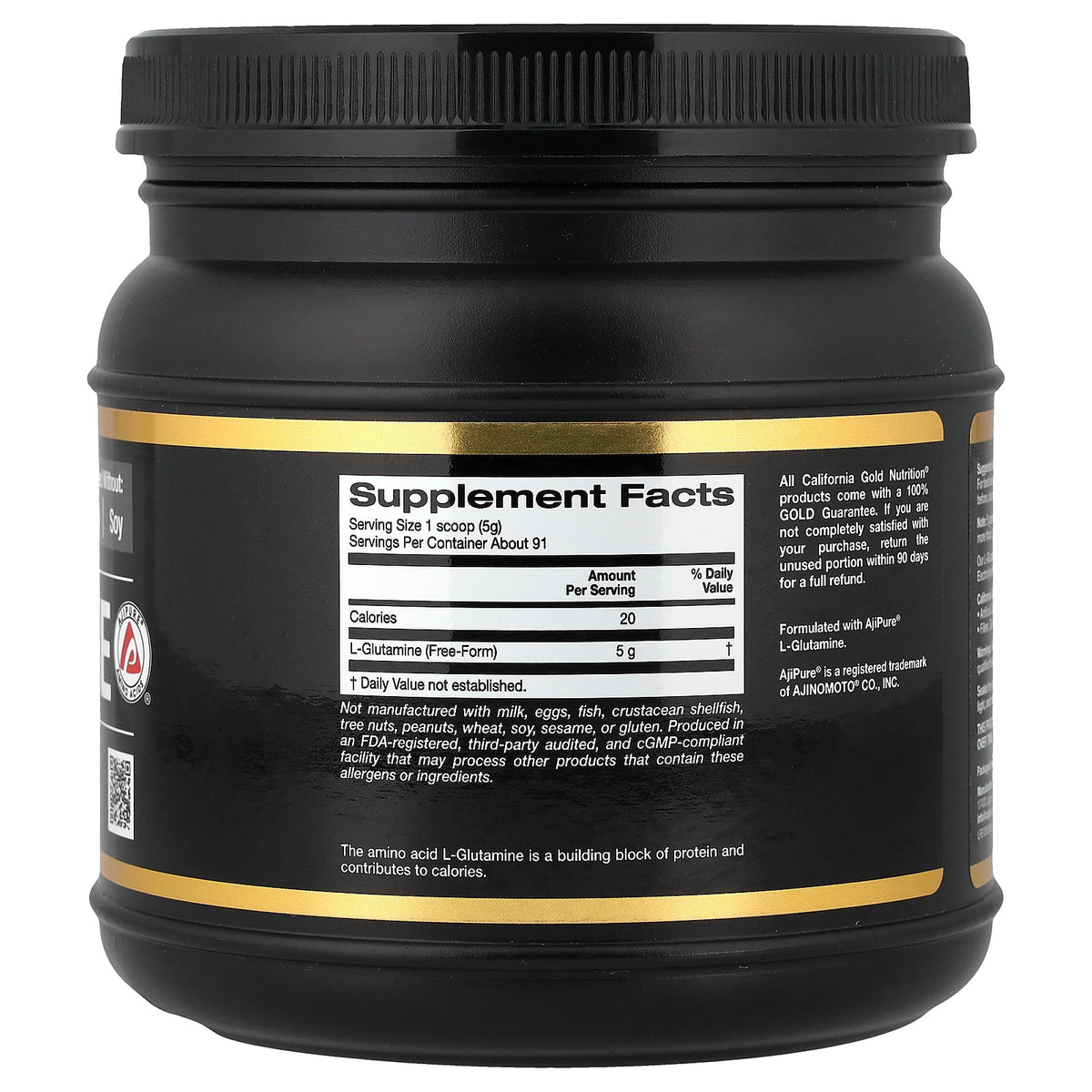 California Gold Nutrition, Sport, L-Glutamine Powder, AjiPure®, Gluten Free, 1 lb (454 g)