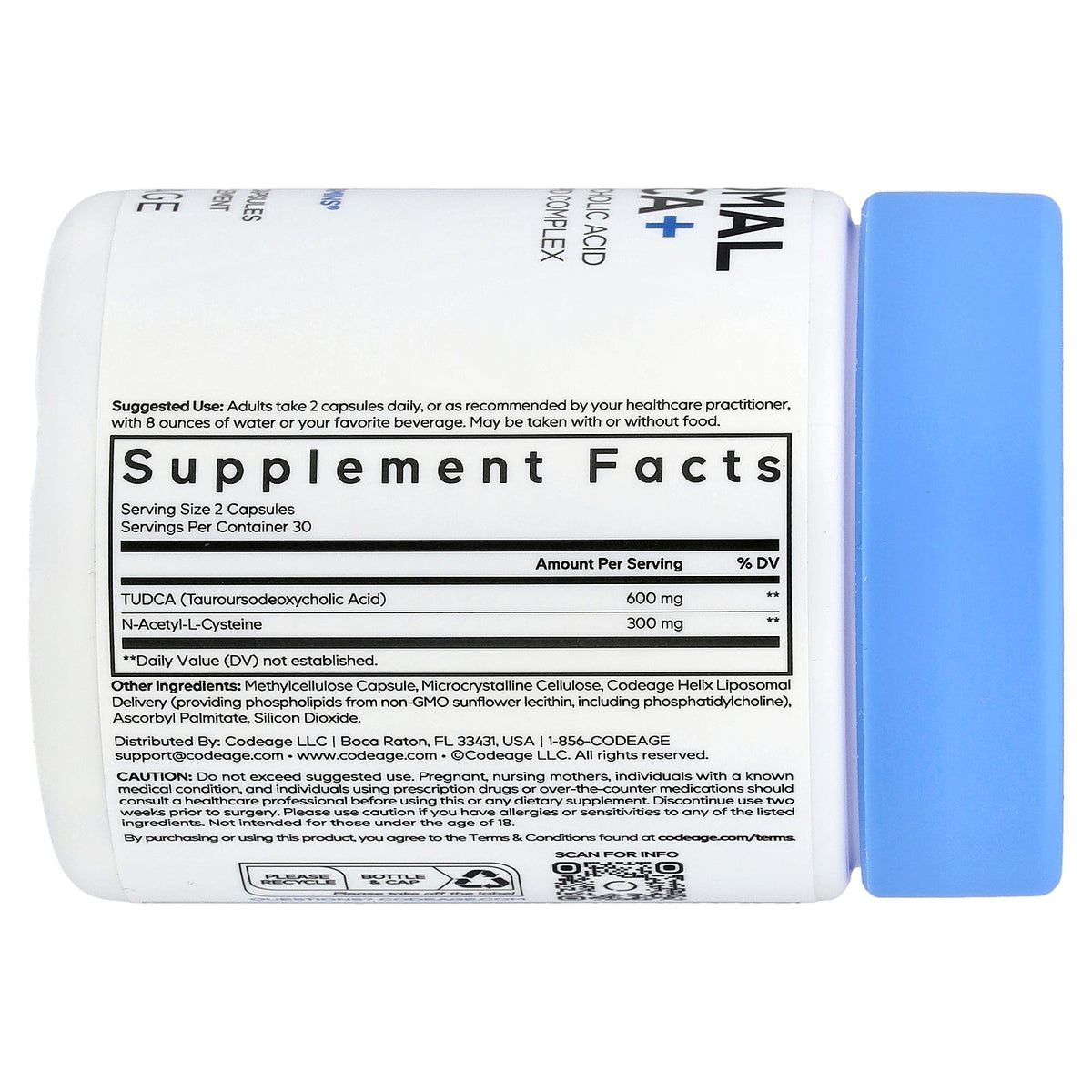 Codeage, Liposomal Tudca+, 60 Vegetable Capsules