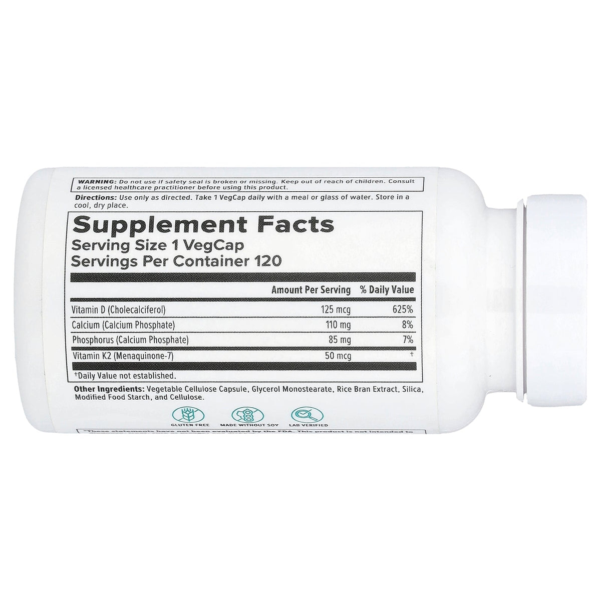 Nutra BioGenesis, Vitamin D3 + K2 , 120 VegCaps