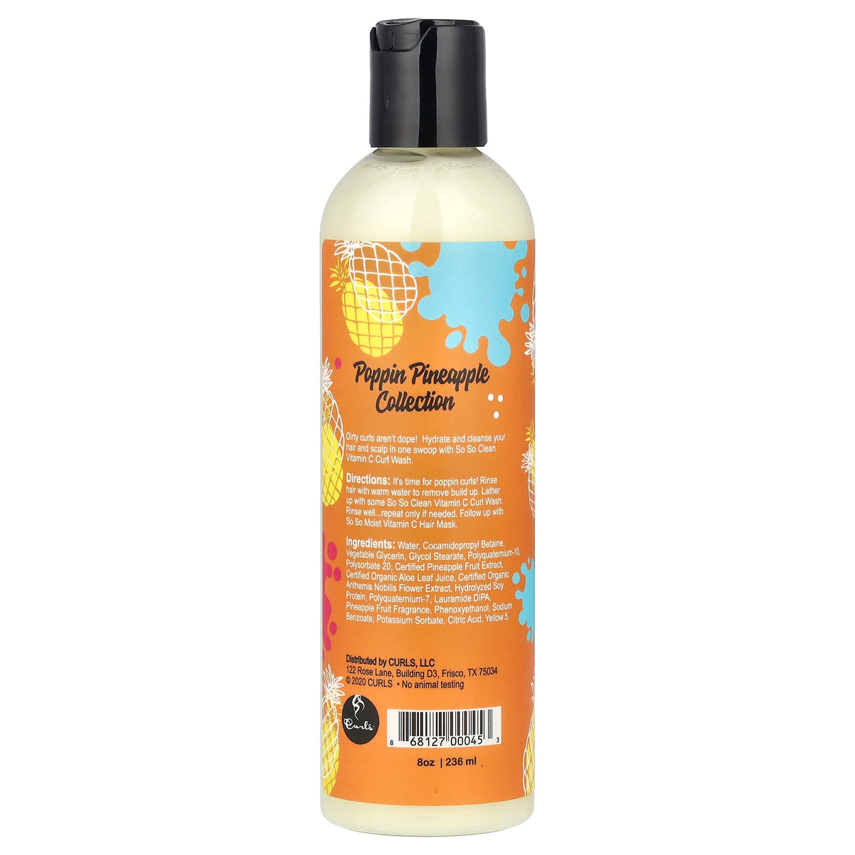 Curls, Poppin Pineapple Collection, So So Clean, Curl Wash with Vitamin C, 8 oz (236 ml)