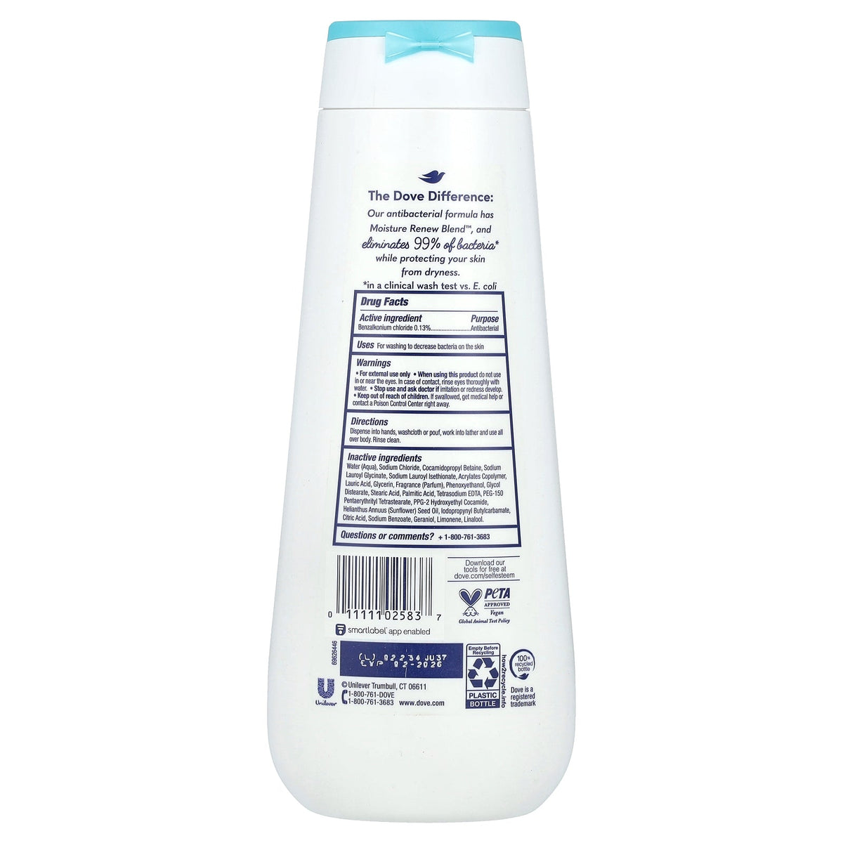 Dove, Antibacterial Care Body Wash, 20 fl oz (591 ml)