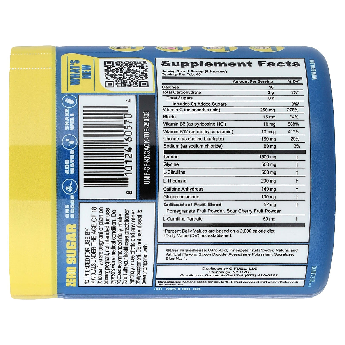 G FUEL, Energy Formula, Fallout™, Nuka Cola™, Tropical Citrus Berry, 9.6 oz (272 g)