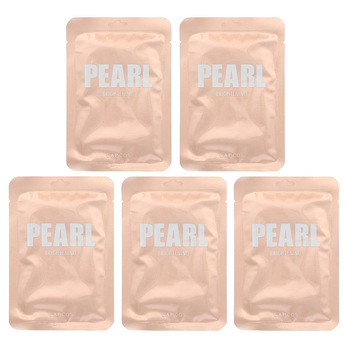Lapcos, Pearl Brightening Sheet Beauty Mask Set, 5 Sheets, 0.81 fl oz (24 ml) Each