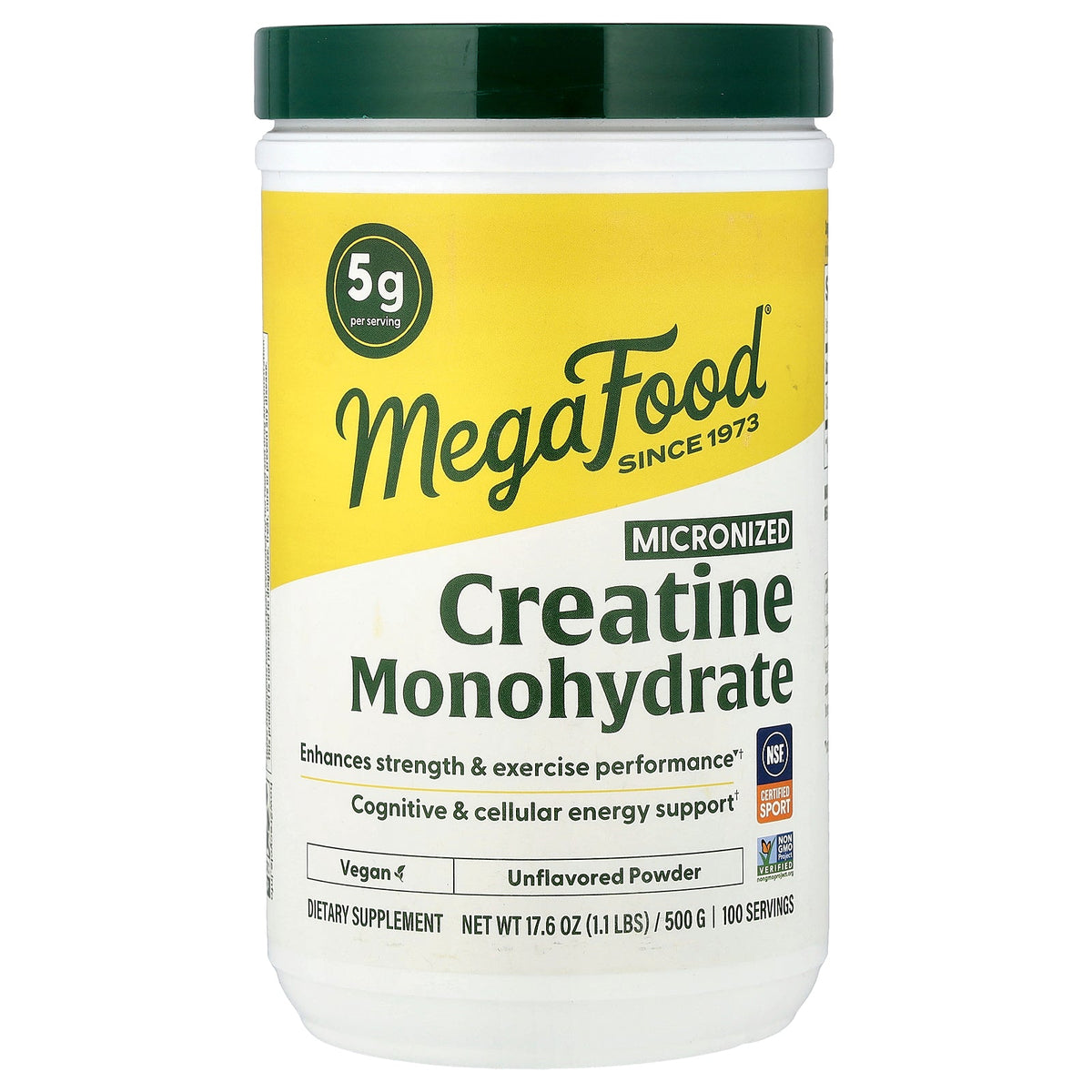 MegaFood, Micronized Creatine Monohydrate Powder, Unflavored, 17.6 oz (500 g)