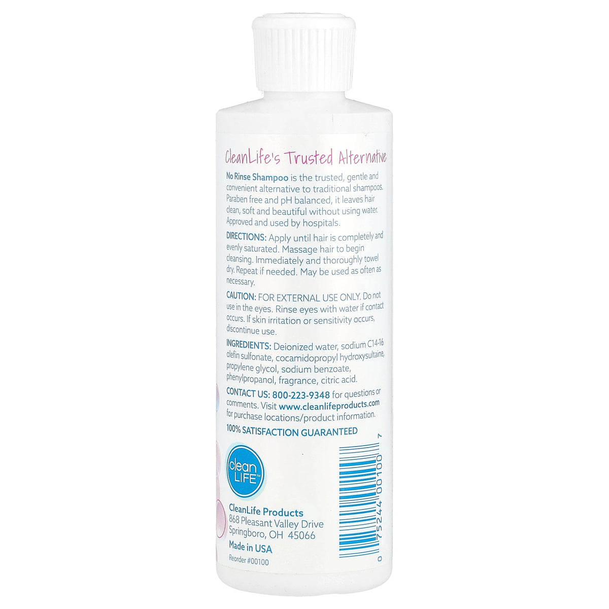 CleanLife, No Rinse® Shampoo, 8 fl oz (236.6 ml)