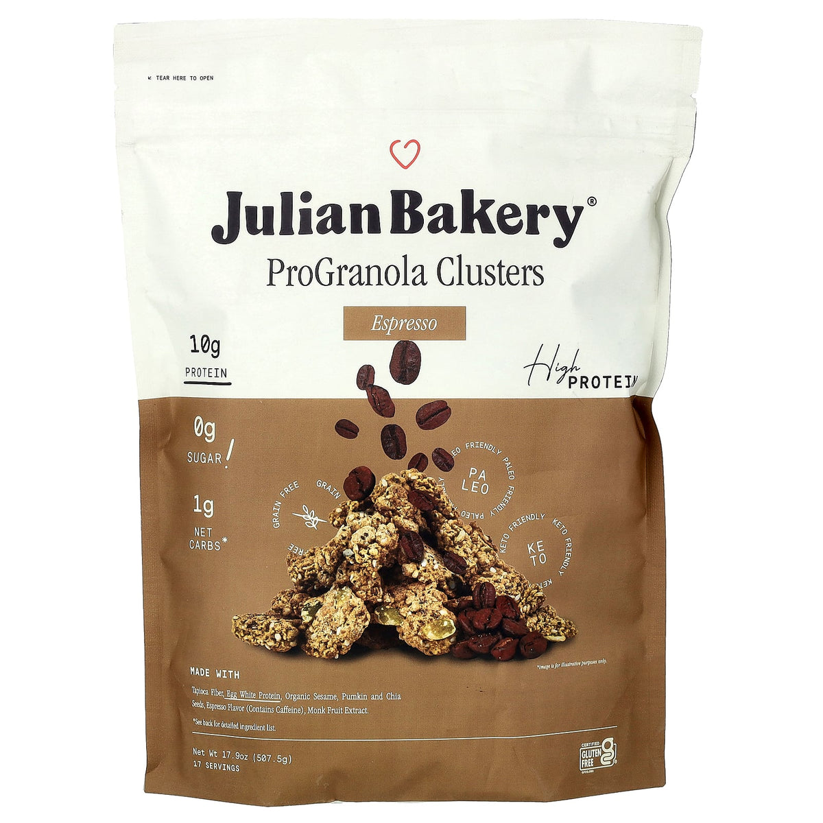Julian Bakery, ProGranola Clusters, Espresso, 17.9 oz (507.5 g)