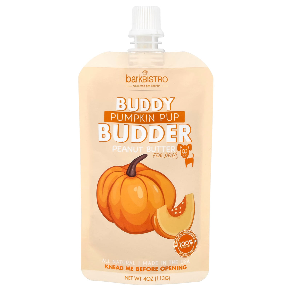 Bark Bistro, Buddy Budder, Peanut Butter, For Dogs, Pumpkin Pup, 4 oz (113 g)