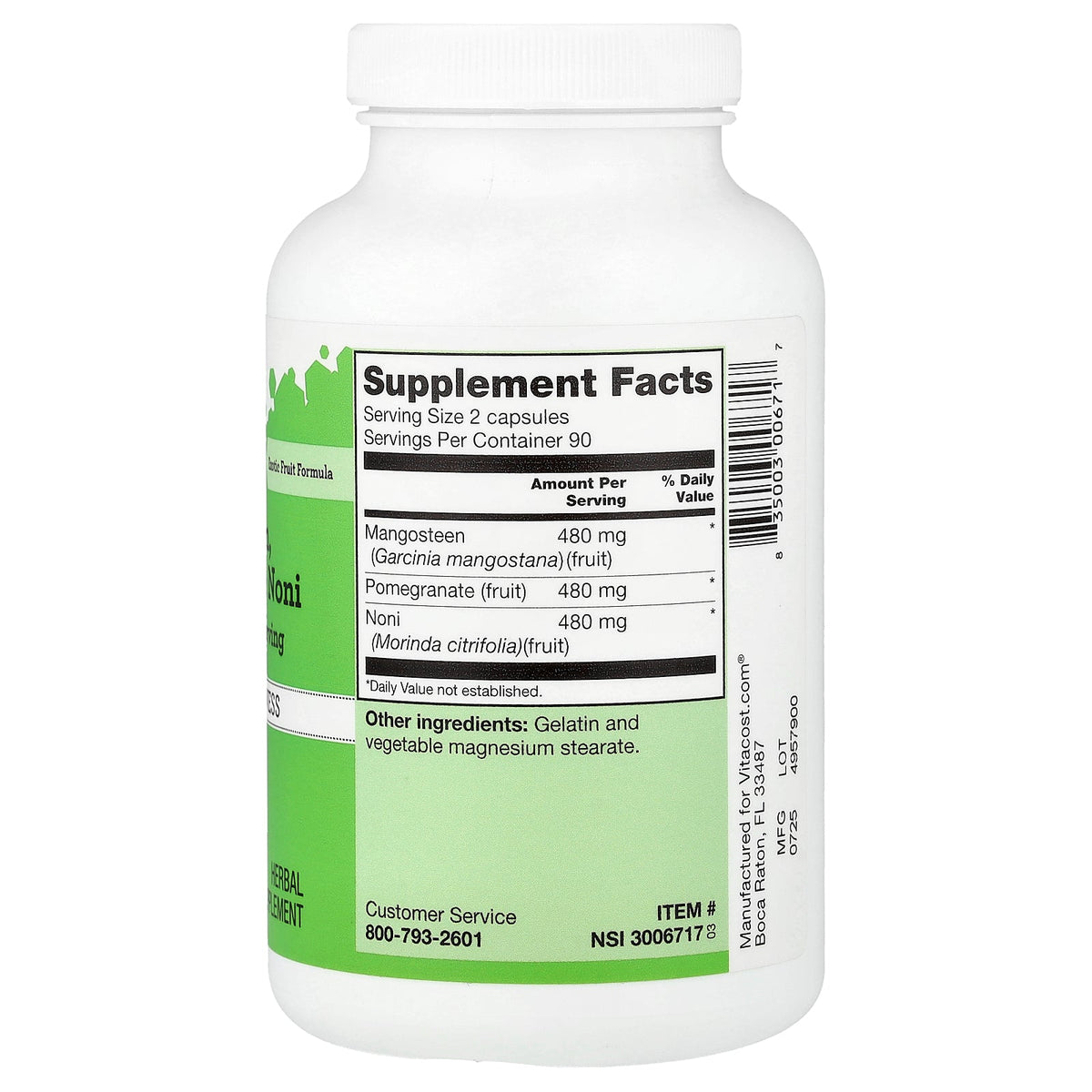 Vitacost, Mangosteen, Pomegranate & Noni, 180 Capsules