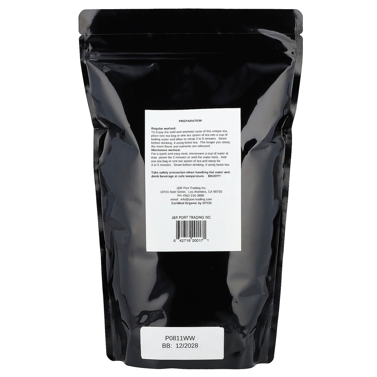J&R Port Trading, Organic Rooibos Tea, Caffeine Free, 1 lb (454 g)