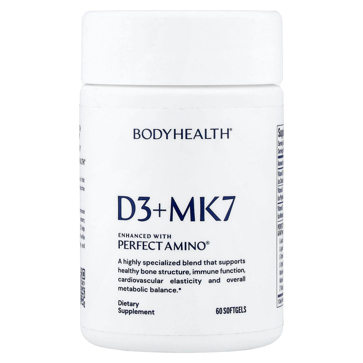 BodyHealth, D3 + MK7, 60 Softgels