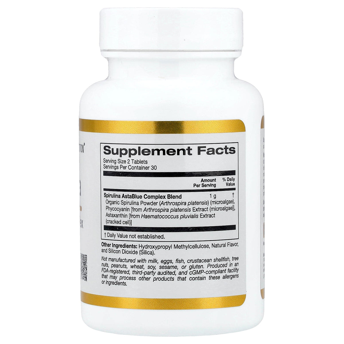 California Gold Nutrition, Spirulina, Organic AstaBlue Complex Blend, 60 Tablets