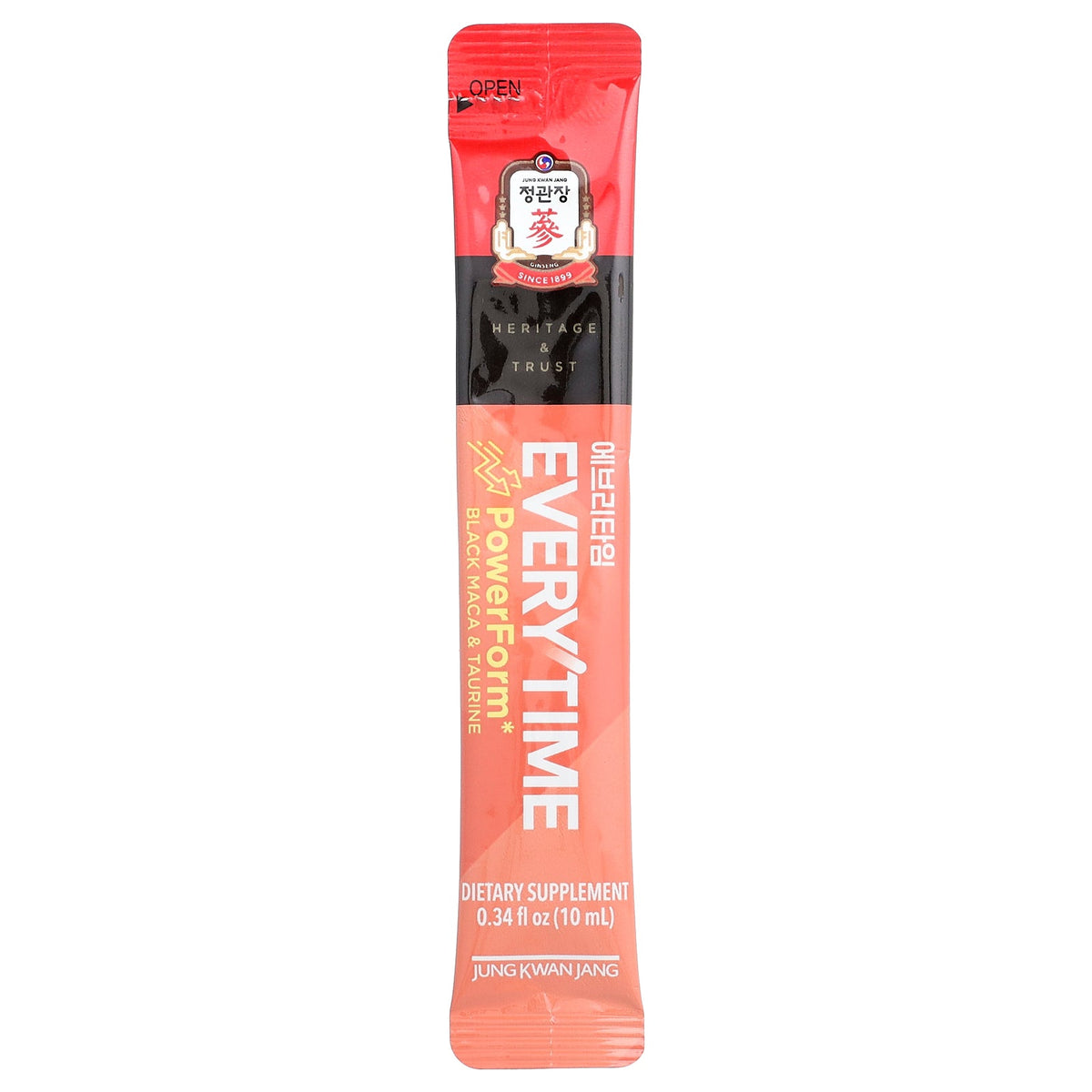 JungKwanJang, Everytime PowerForm, Black Maca & Taurine, 10 Liquid Sticks, 0.34 fl oz (10 ml) Each