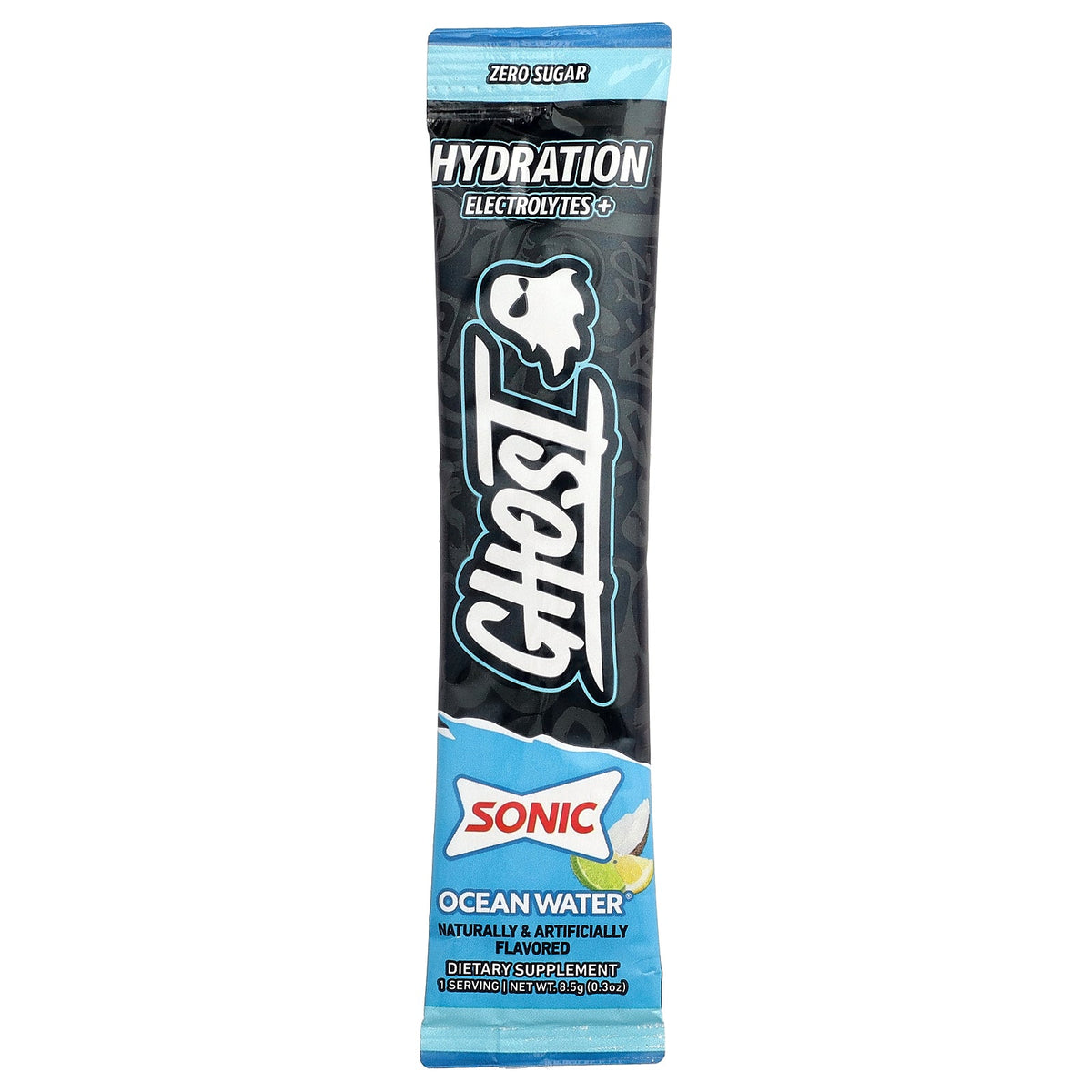 Ghost, Hydration Electrolytes+, Sonic® Ocean Water®, 24 On-The-Go Sticks, 0.3 oz (8.5 g) Each