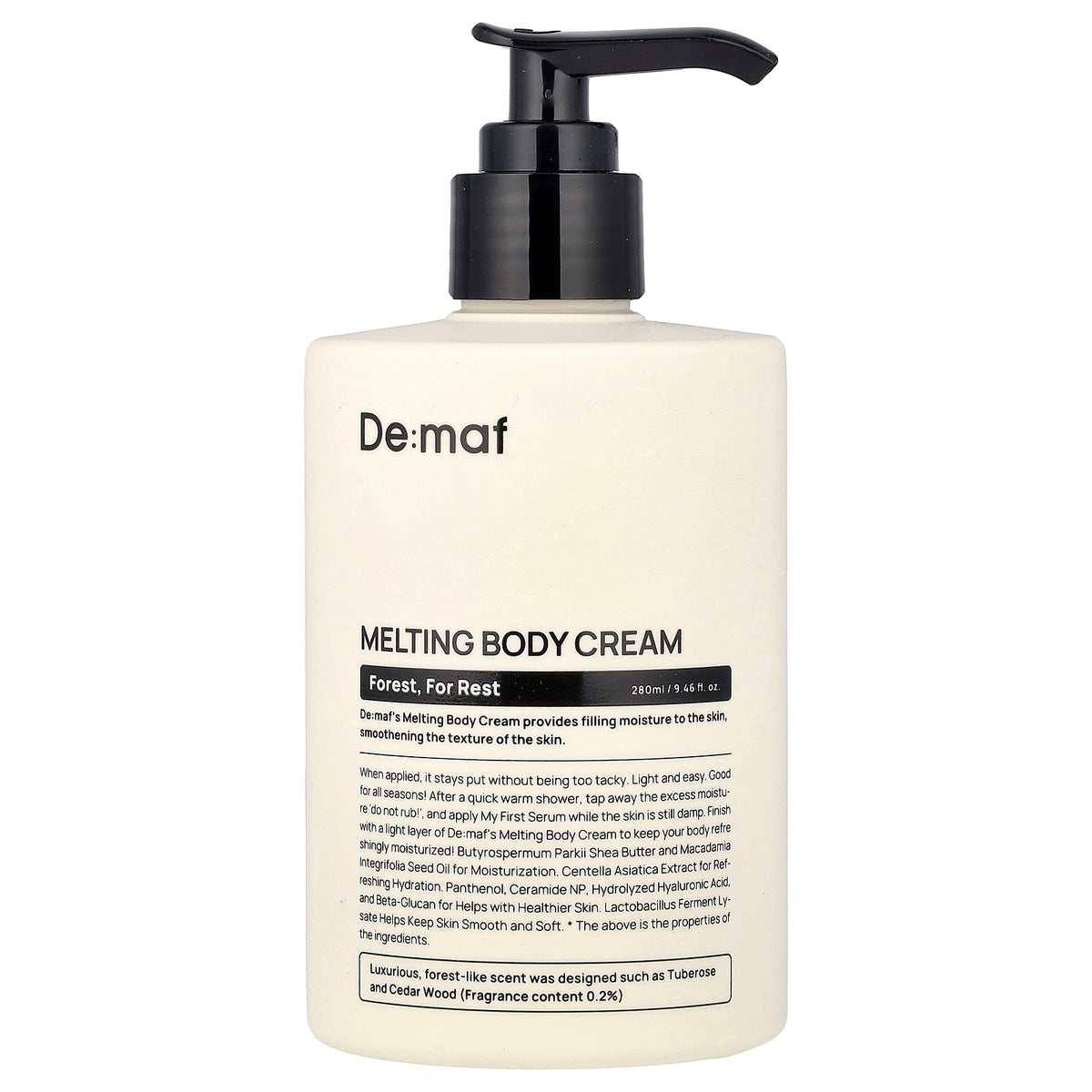 De:maf, Melting Body Cream, Forest, For Rest, 9.46 fl oz (280 ml)