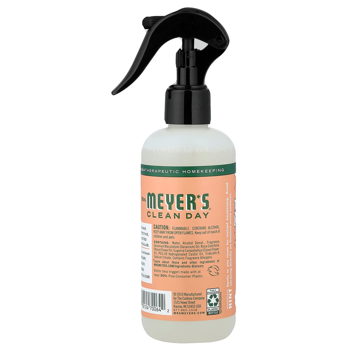 Mrs. Meyers Clean Day, Room Freshener, Non-Aerosol, Geranium, 8 fl oz (236 ml)