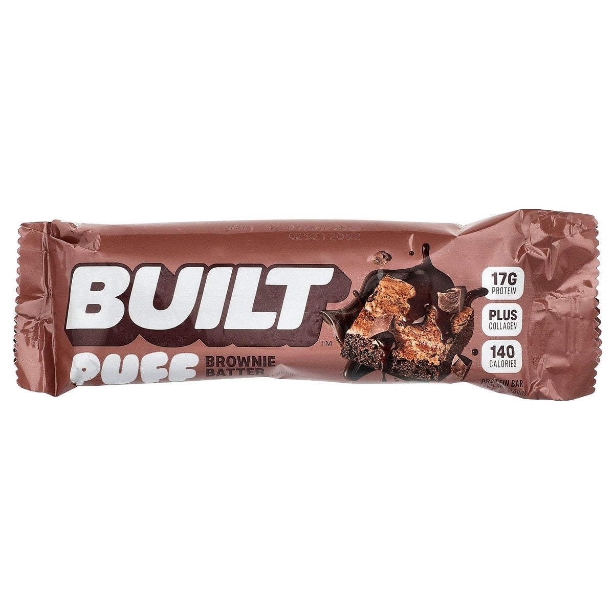 Built, Puff, Protein Bars, Brownie Batter, 4 Bars, 1.41 oz (40 g) Each