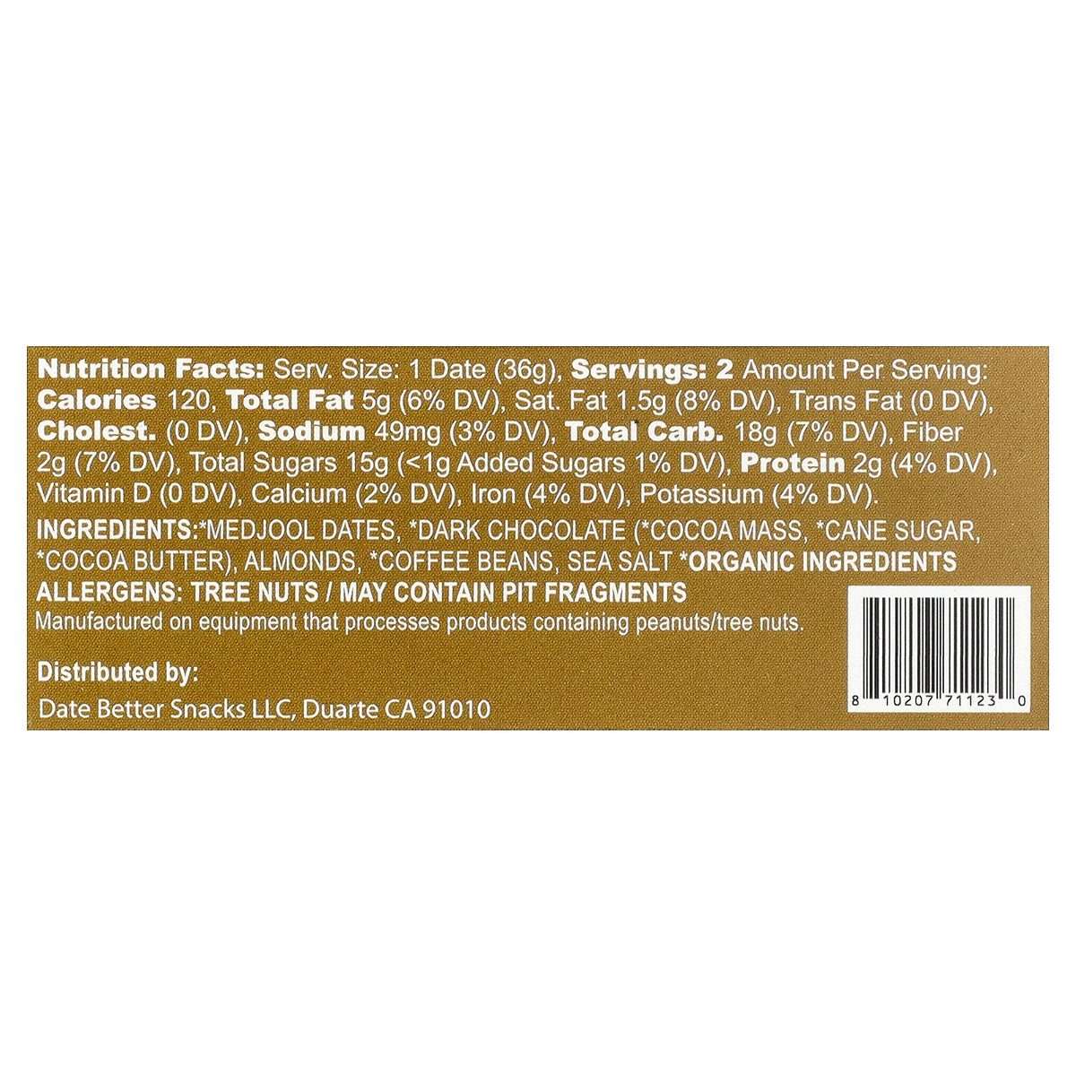 Date Better Snacks, Dates, Almond Java Crunch, 2.4 oz