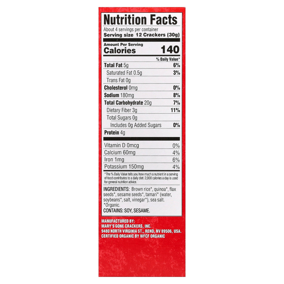 Mary's Gone Crackers, Organic Original Crackers, 4 oz (113 g)