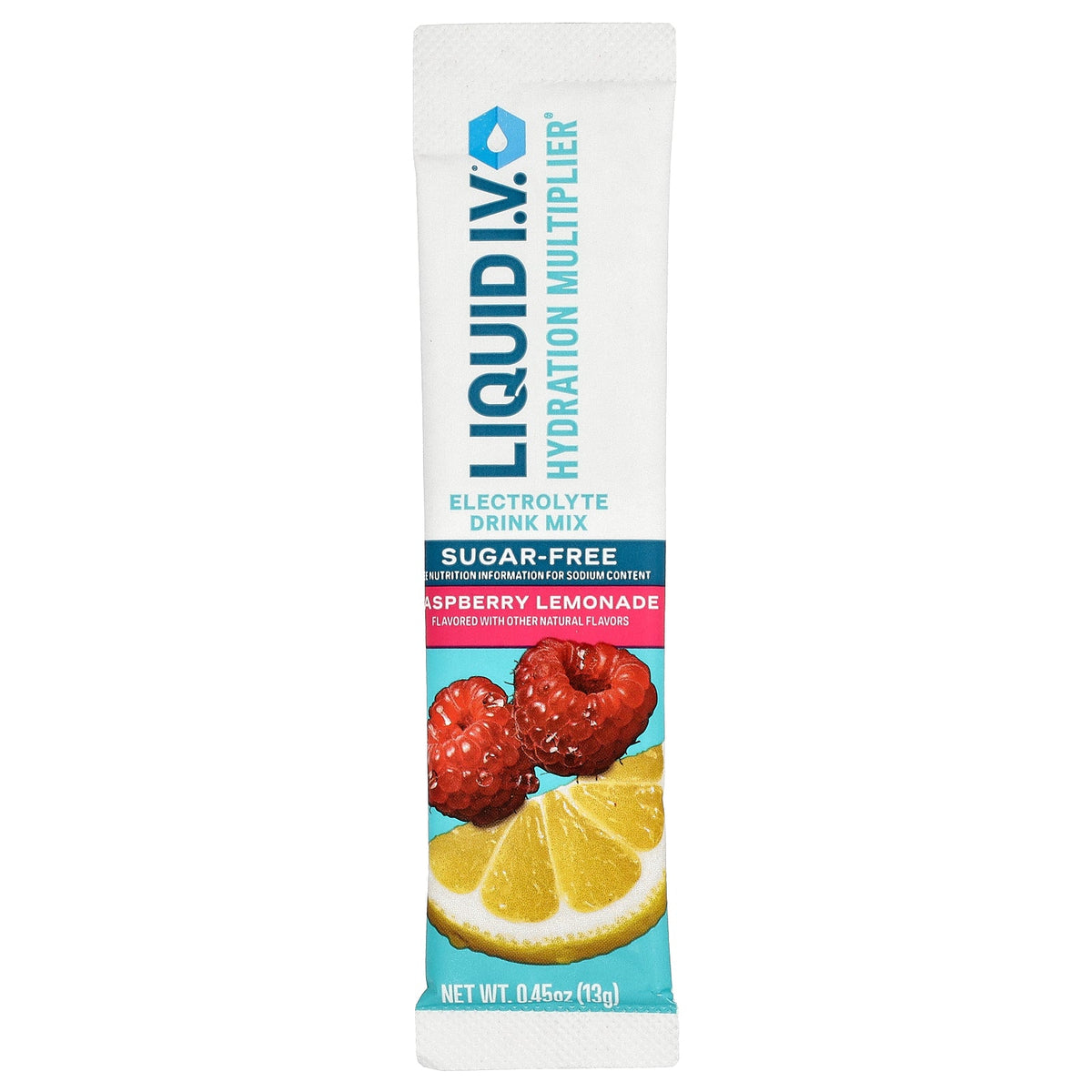Liquid I.V., Hydration Multiplier®, Electrolyte Drink Mix, Raspberry Lemonade, Sugar-Free, 15 Sticks, 0.45 oz (13 g) Each