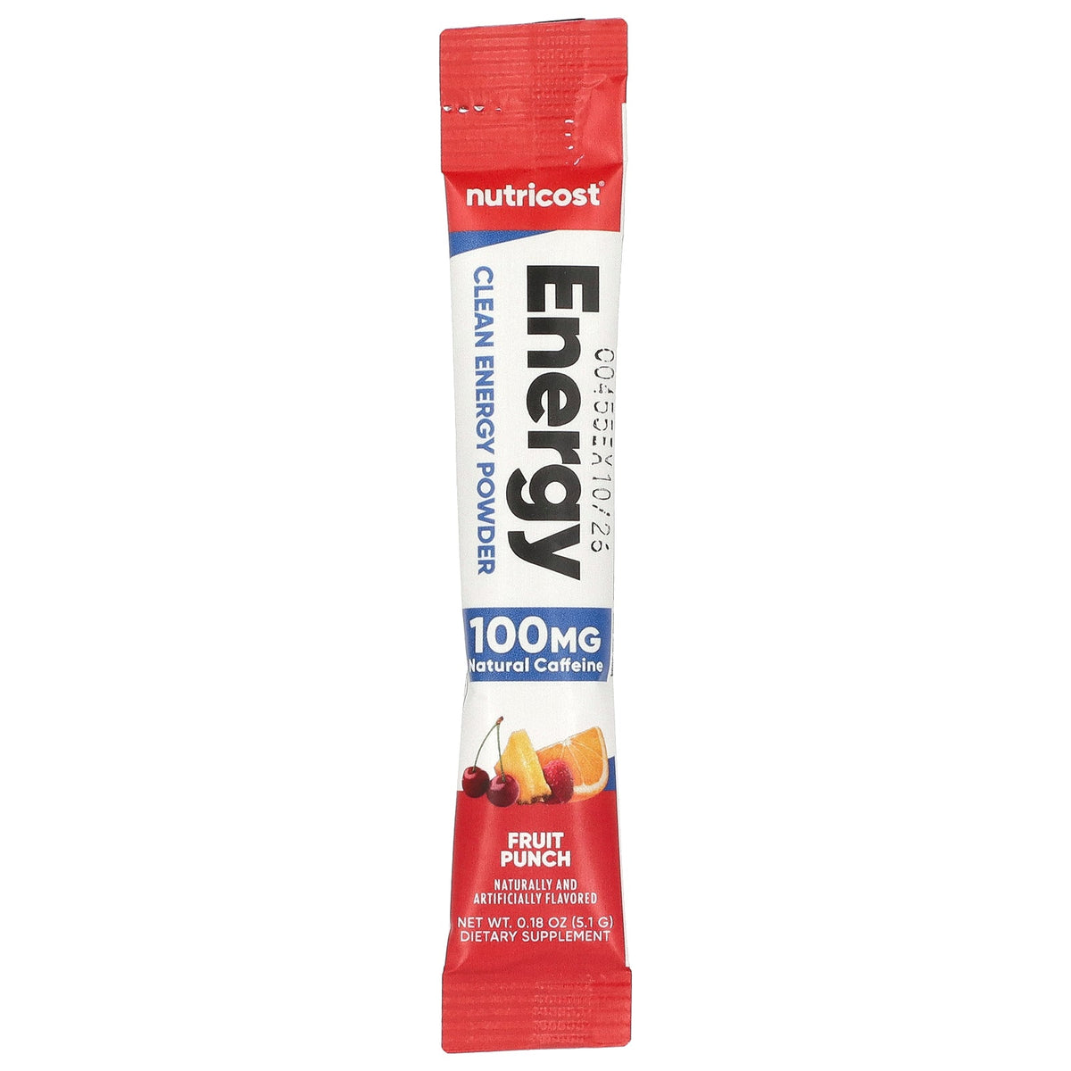 Nutricost, Energy, Clean Energy Powder, Fruit Punch, 20 Stick Packs, 0.18 oz (5 g) Each