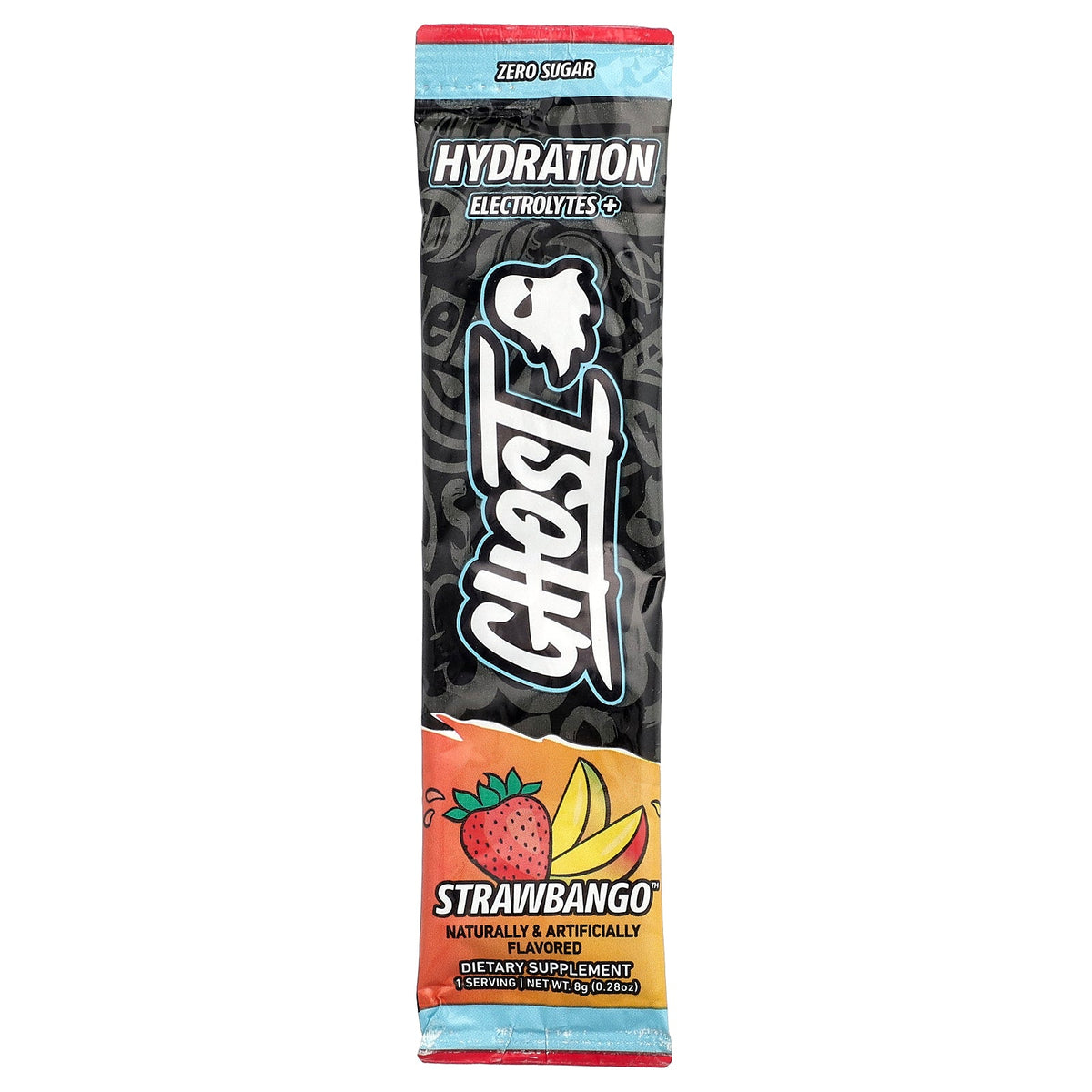 Ghost, Hydration Electrolytes+, Strawbango™, 24 On-The-Go Sticks, 0.28 oz (8 g) Each