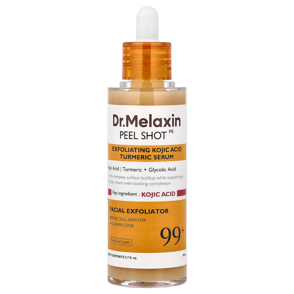 Dr.Melaxin, Peel Shot, Exfoliating Kojic Acid and Turmeric Serum, For All Skin Types, 2.7 fl oz (80 ml)