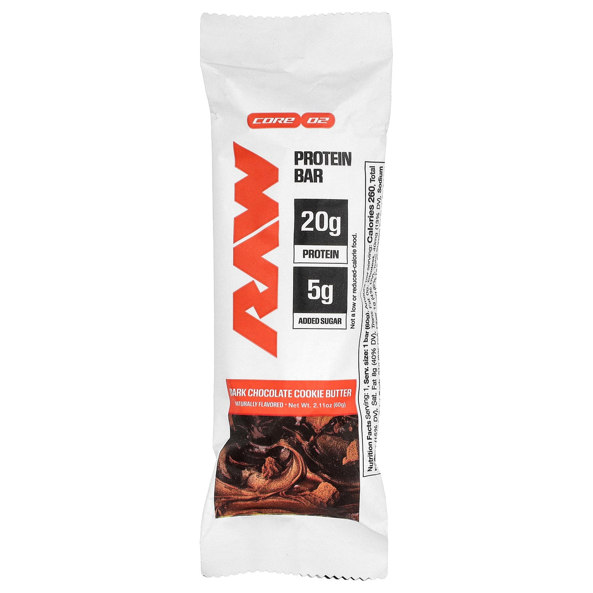 Raw Nutrition, Protein Bar, Dark Chocolate Cookie Butter, 12 Bars, 2.11 oz (60 g) Each