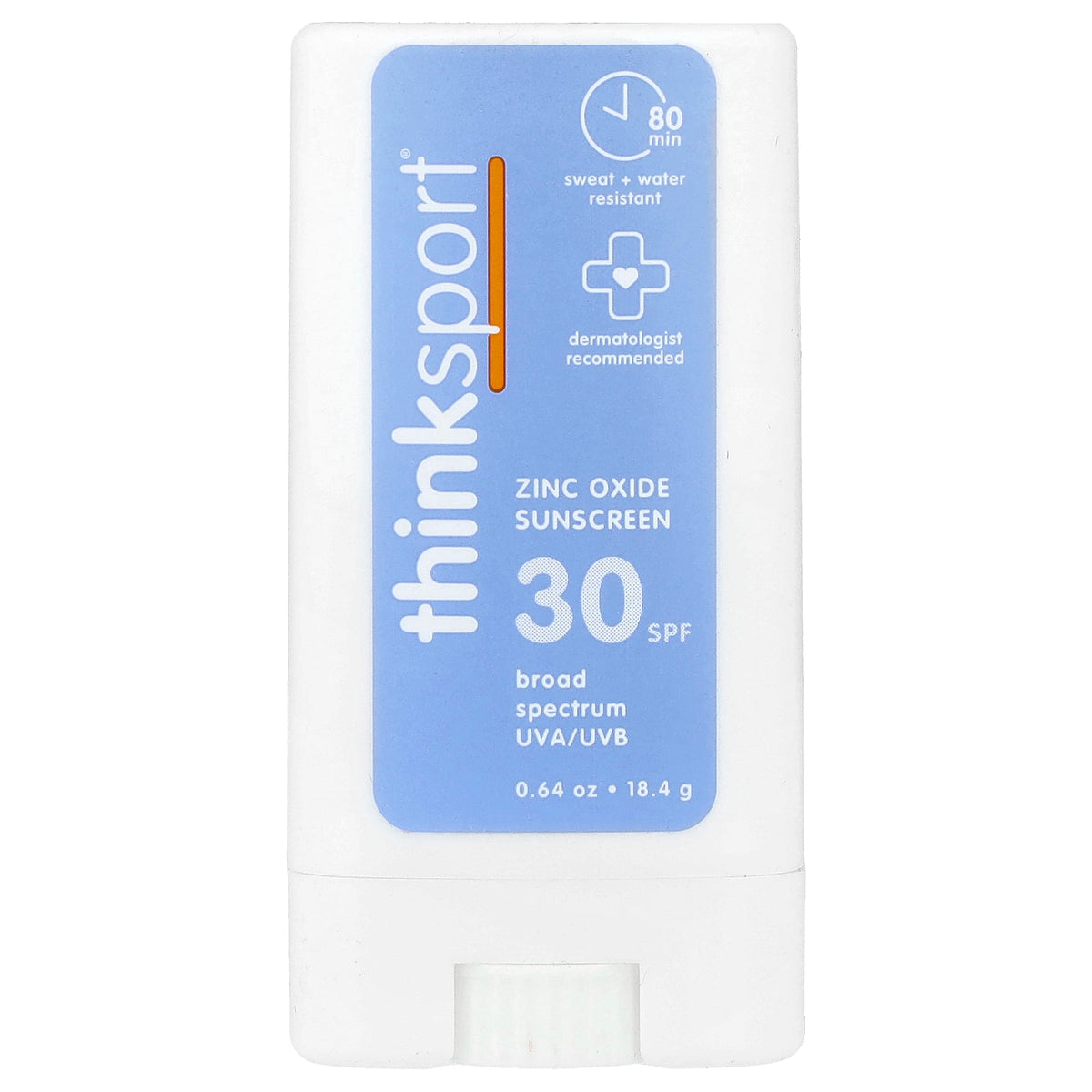 think, Sport, Sunscreen Stick, SPF 30, Fragrance Free, 0.64 oz (18.4 g)
