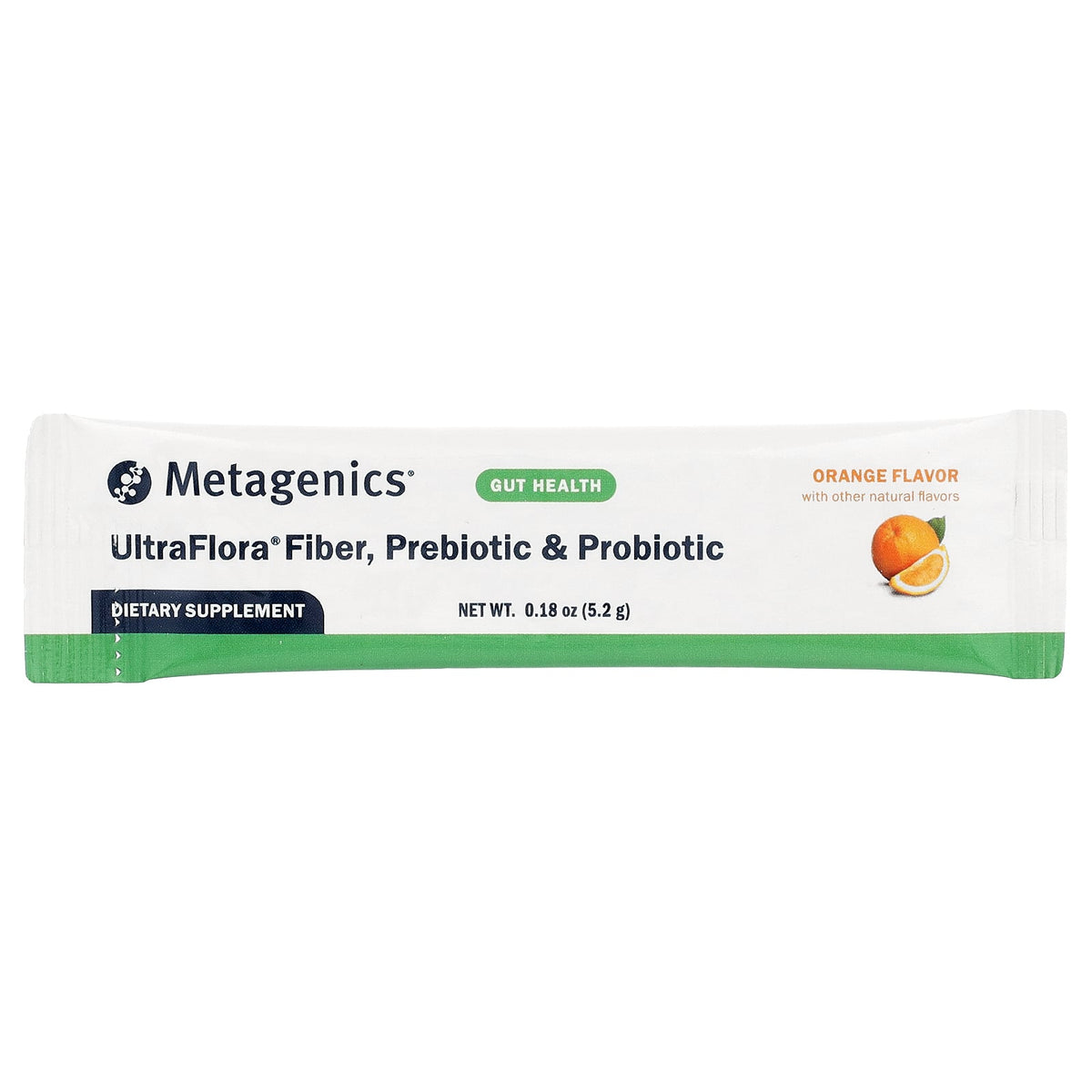 Metagenics, UltraFlora® Fiber, Prebiotic & Probiotic, Orange, 7 Packets, 0.18 oz (5.2 g) Each