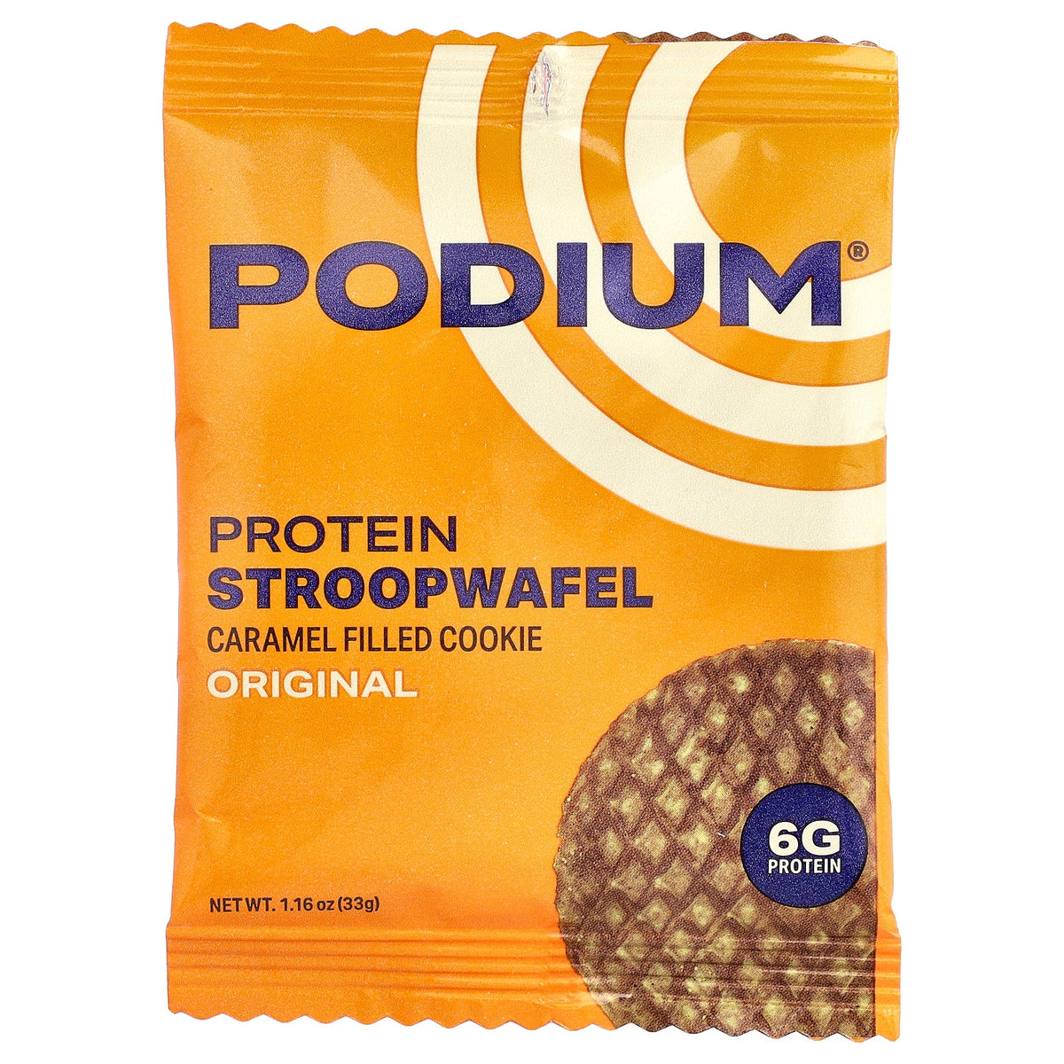 Podium Nutrition, Protein Stroopwafel, Original, 8 Wafels, 1.16 oz (33 g) Each