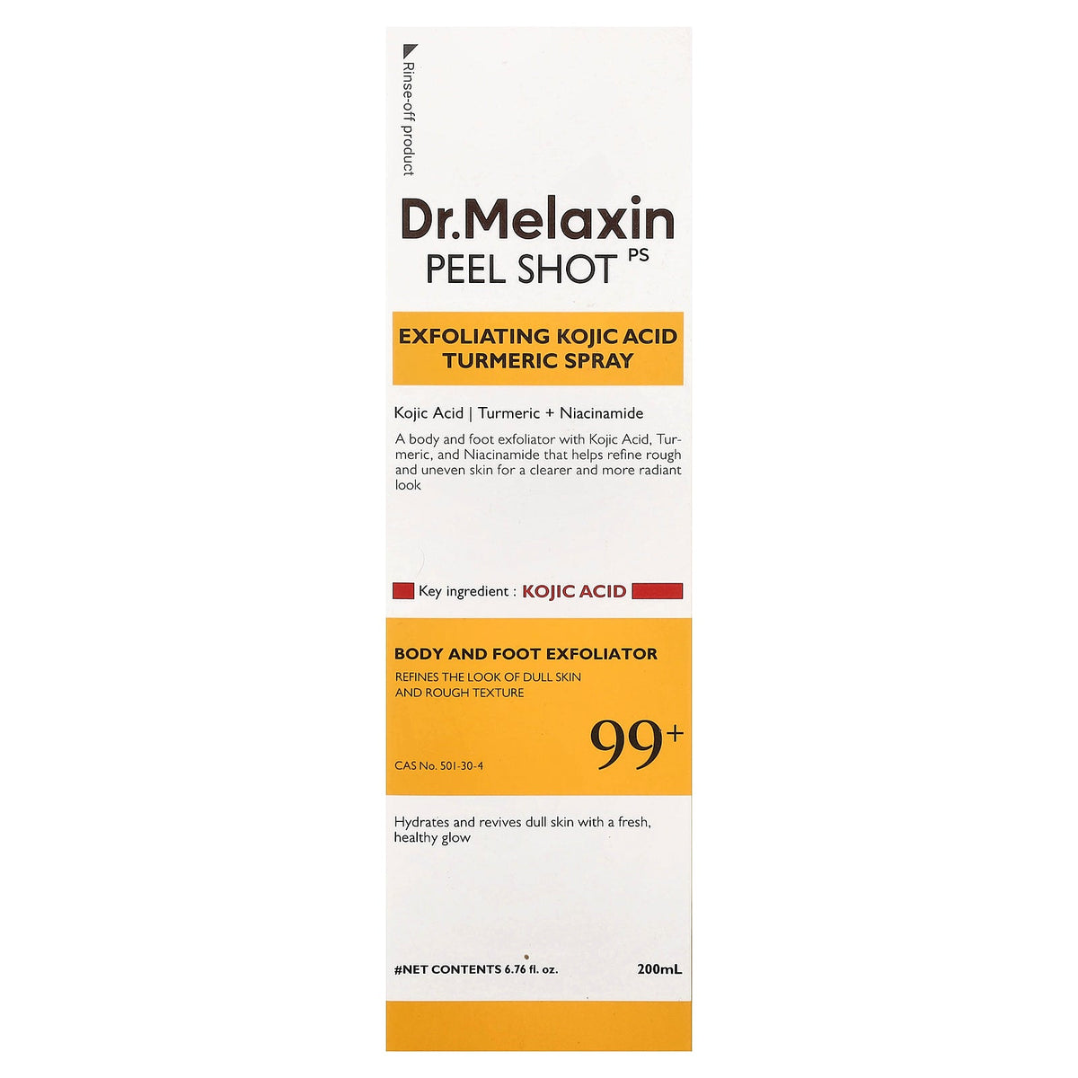 Dr.Melaxin, Peel Shot, Exfoliating Kojic Acid Turmeric Spray, 6.76 fl oz (200 ml)