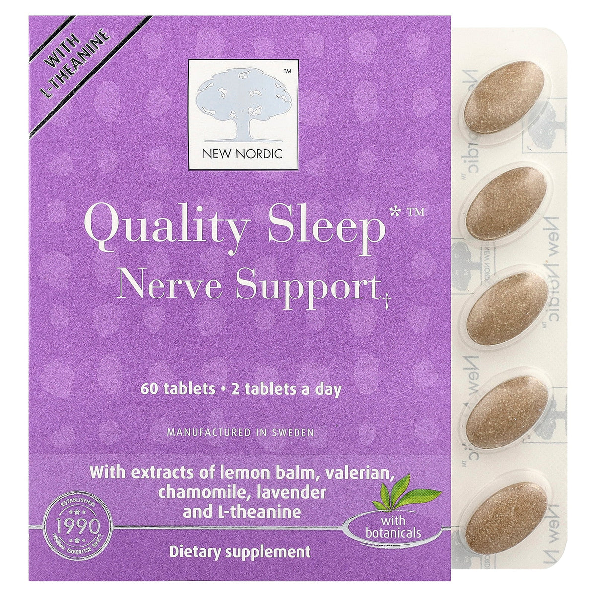 New Nordic, Quality Sleep™ Nerve Support, 60 Tablets