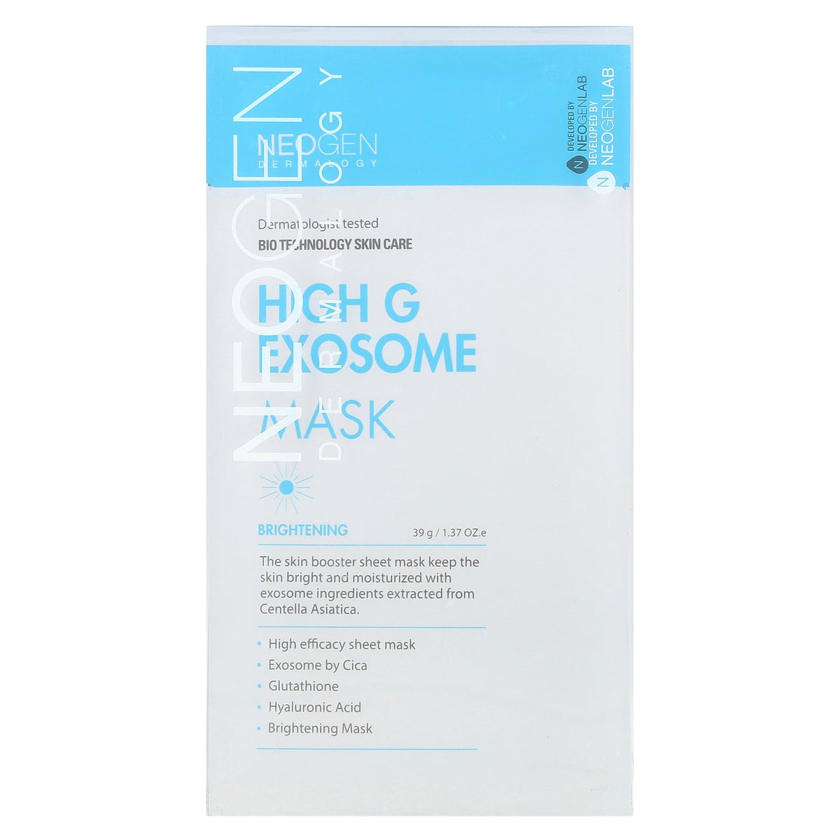 Neogen, High G Exosome Beauty Mask, Brightening, 5 Pack, 1.37 oz (39 g) Each