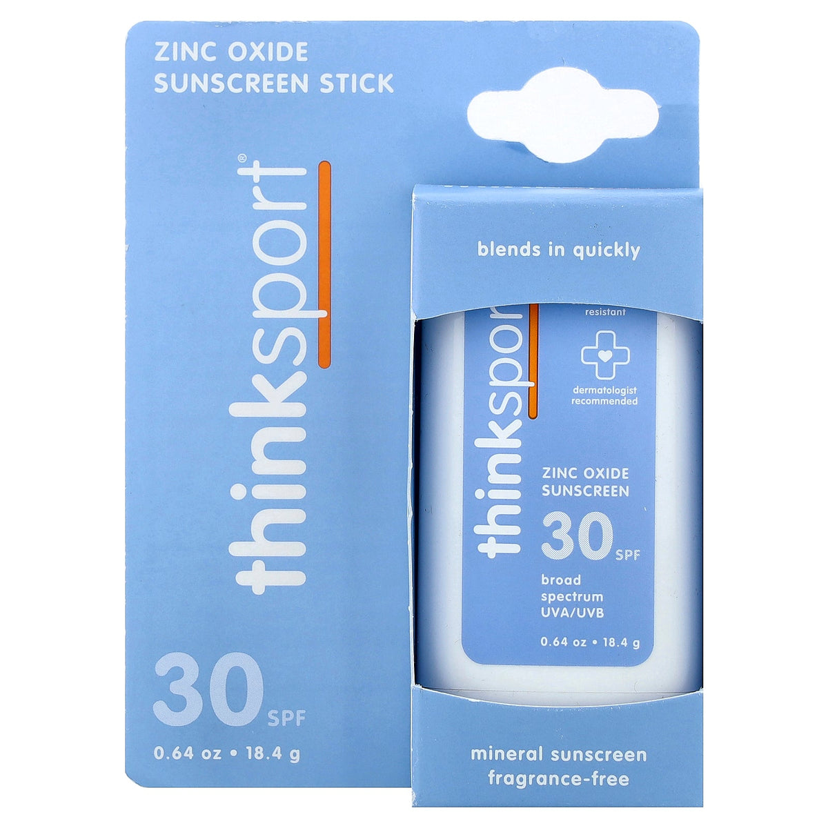 think, Sport, Sunscreen Stick, SPF 30, Fragrance Free, 0.64 oz (18.4 g)
