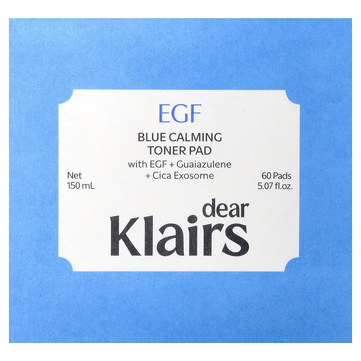 Dear, Klairs, EGF Blue Calming Toner Pads, 60 Pads