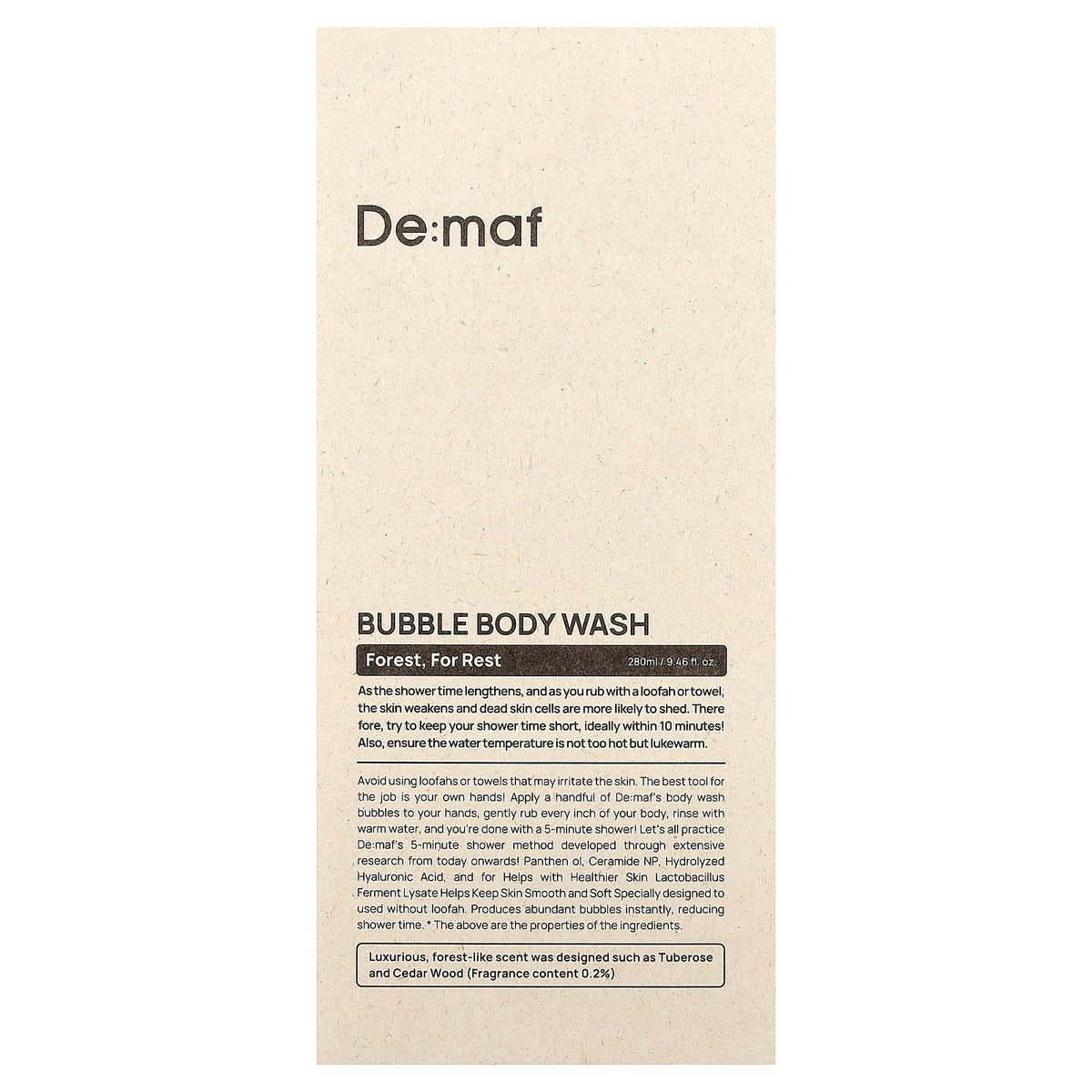 De:maf, Bubble Body Wash, Forest, For Rest, 9.46 fl oz (280 ml)
