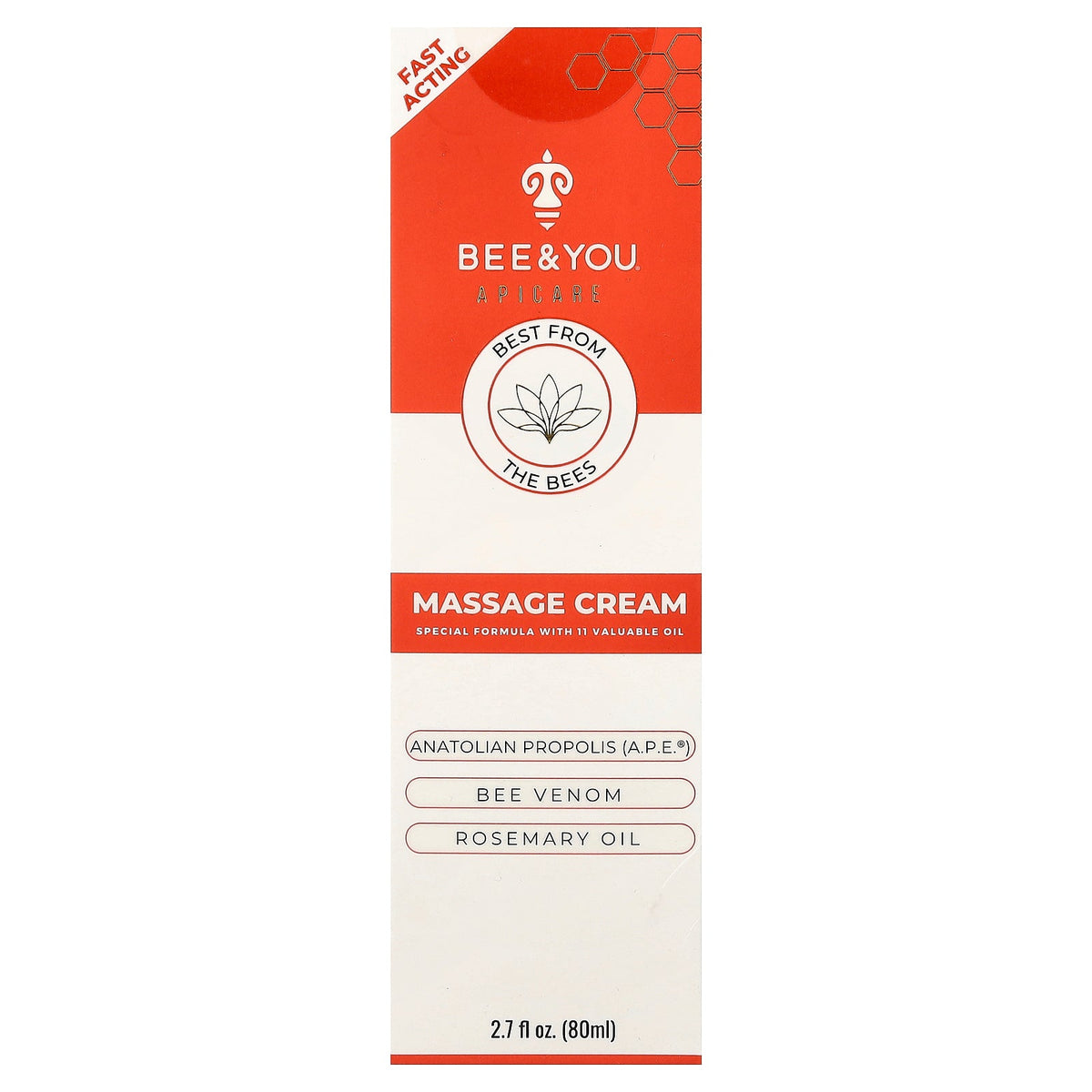 Bee & You, Massage Cream, 2.7 fl oz (80 ml)