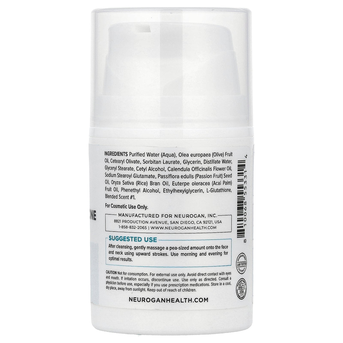 Neurogan Health, L Glutathione Face Cream, 1.69 fl oz (50 ml)