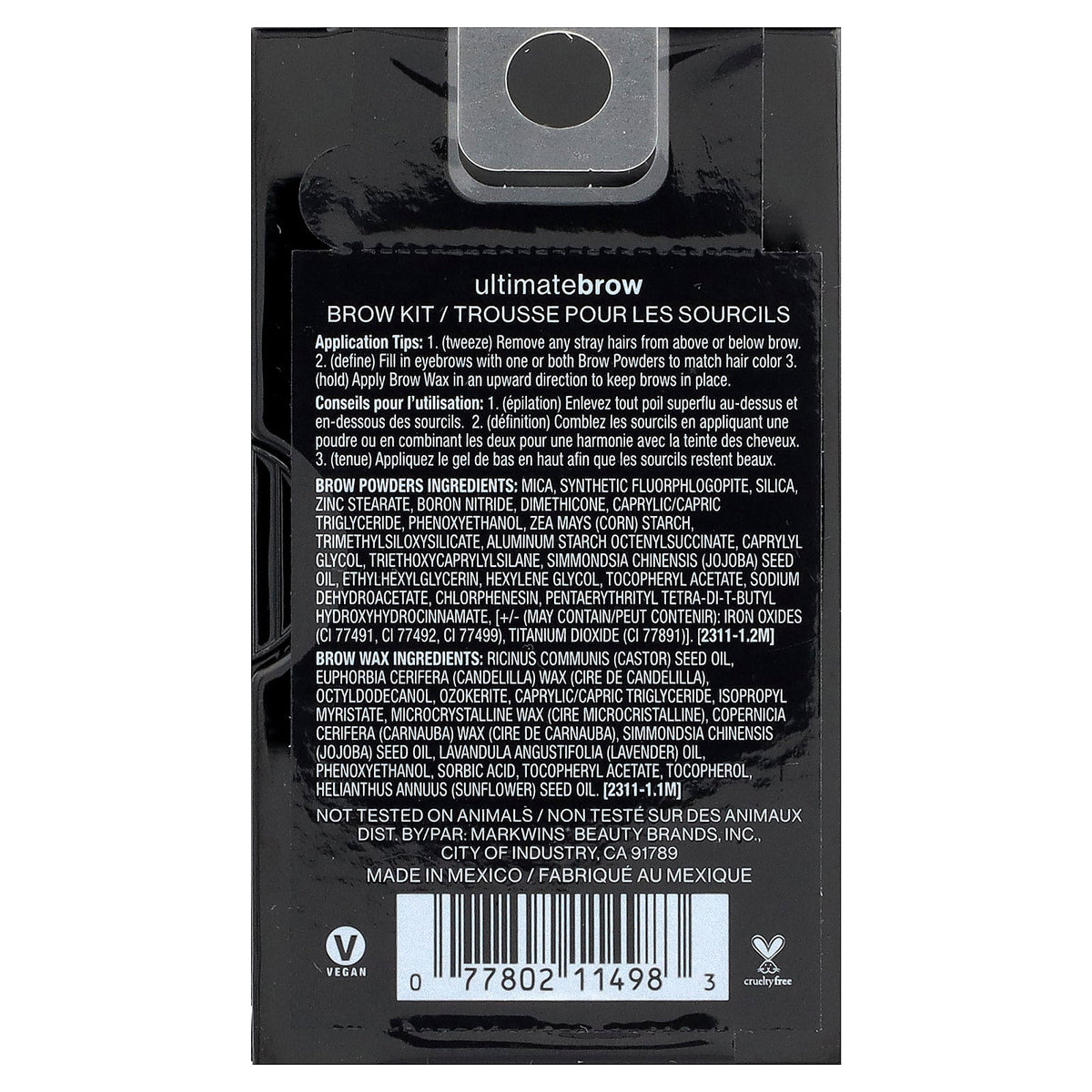 wet n wild, Ultimate Brow Kit™, 1111498 Dark Brown, 0.07 oz. (2.2 g)