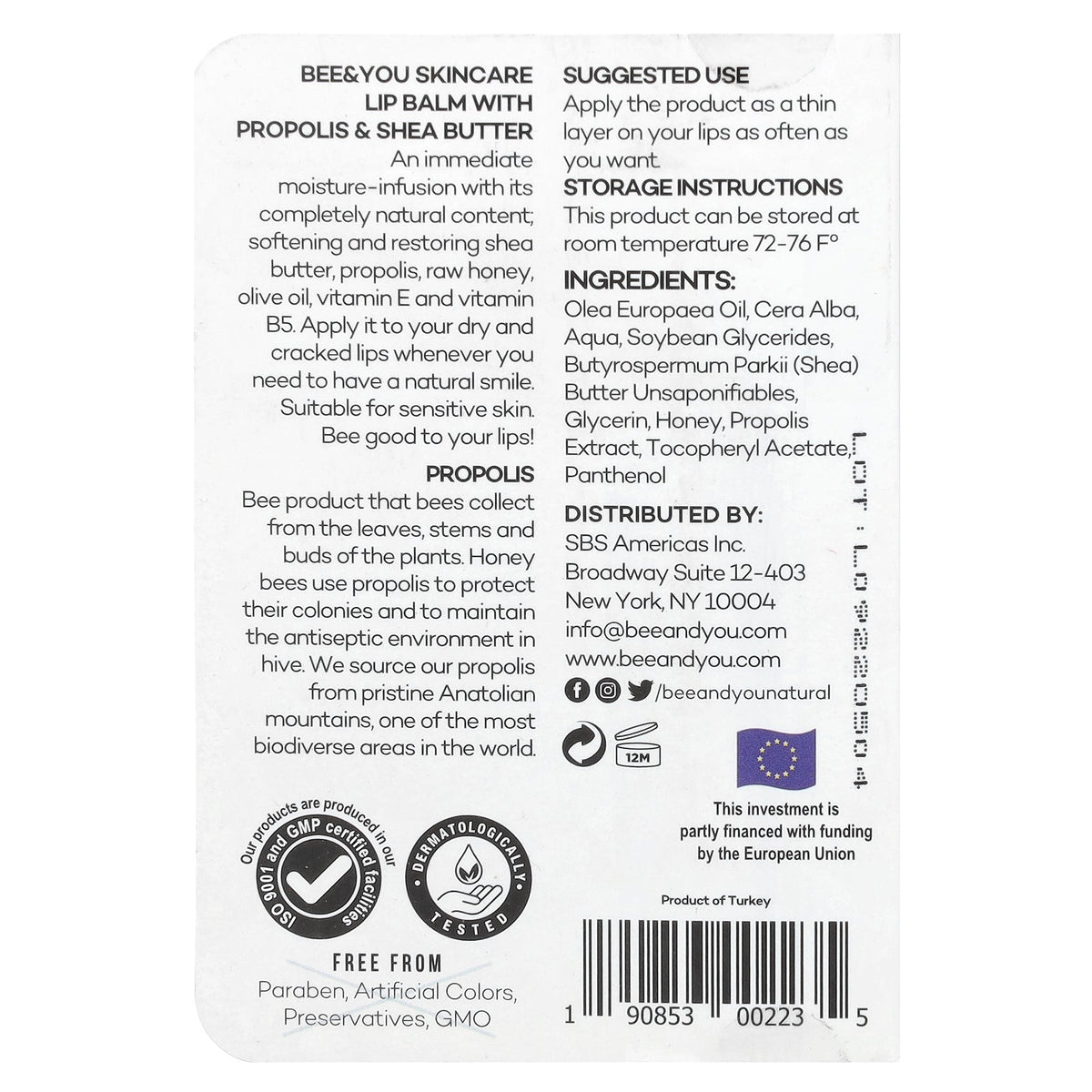 Bee & You, Moisturizing Lip Balm, 0.34 fl oz (10 ml)