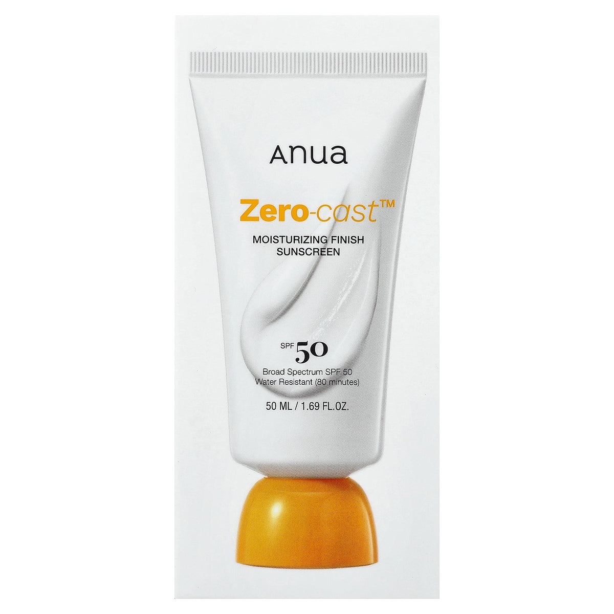 Anua, Zero-Cast™, Moisturizing Finish Sunscreen, SPF 50, 1.69 fl oz (50 ml)