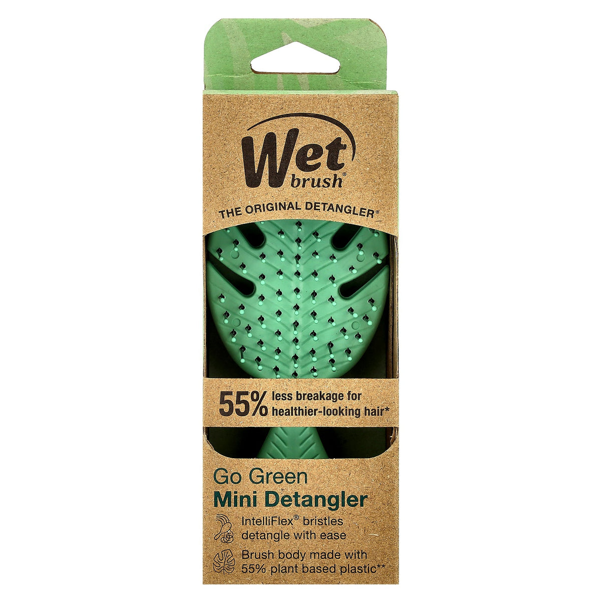 Wet Brush, Go Green Mini Detangler, Green, 1 Brush
