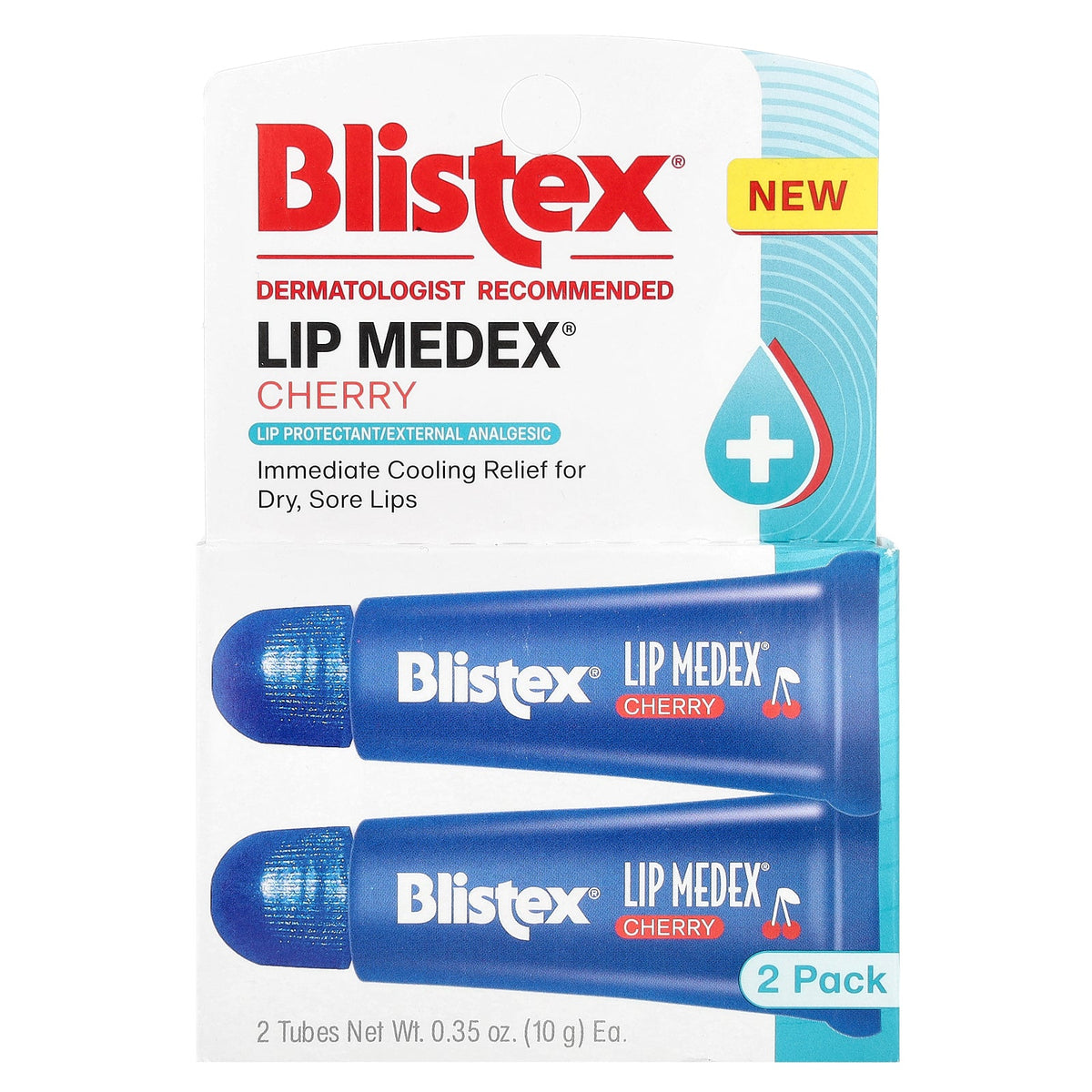 Blistex, Lip Medex®, Cherry, 2 Tubes, 0.35 oz (10 g) Each