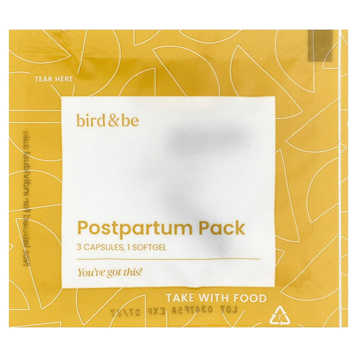Bird&Be, Postpartum Pack, 30 Vegan Packets