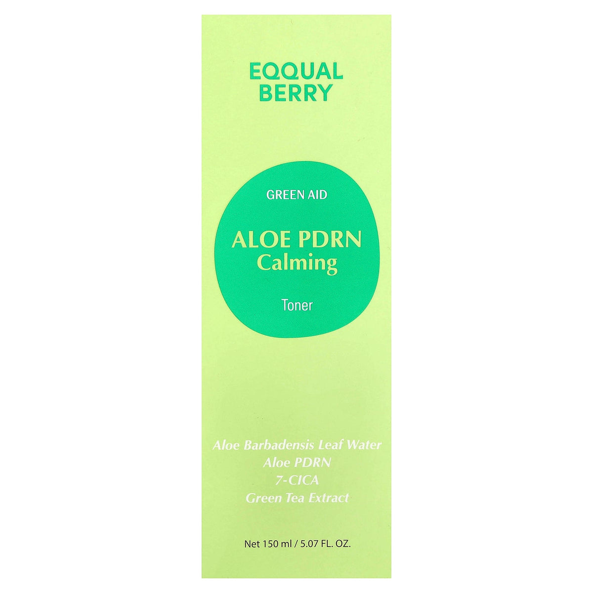 EQQUALBERRY, Green Aid, Aloe PDRN Calming Toner, 5.07 fl oz (150 ml)