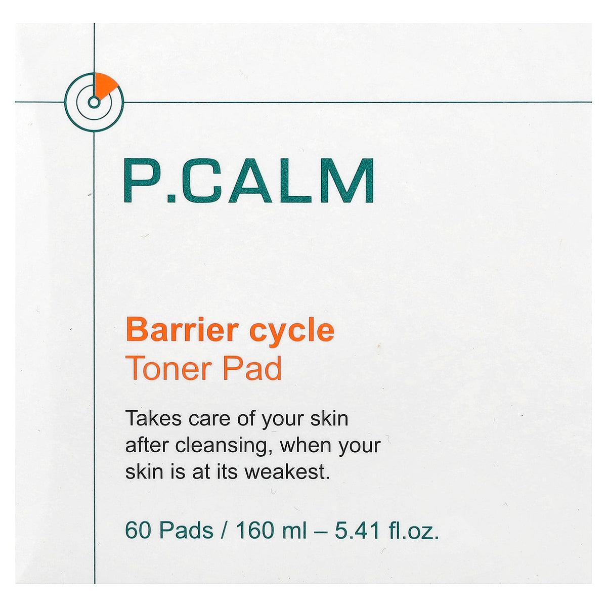 P.CALM, Barrier Cycle Toner Pad, 60 Pads, 5.41 fl oz (160 ml)